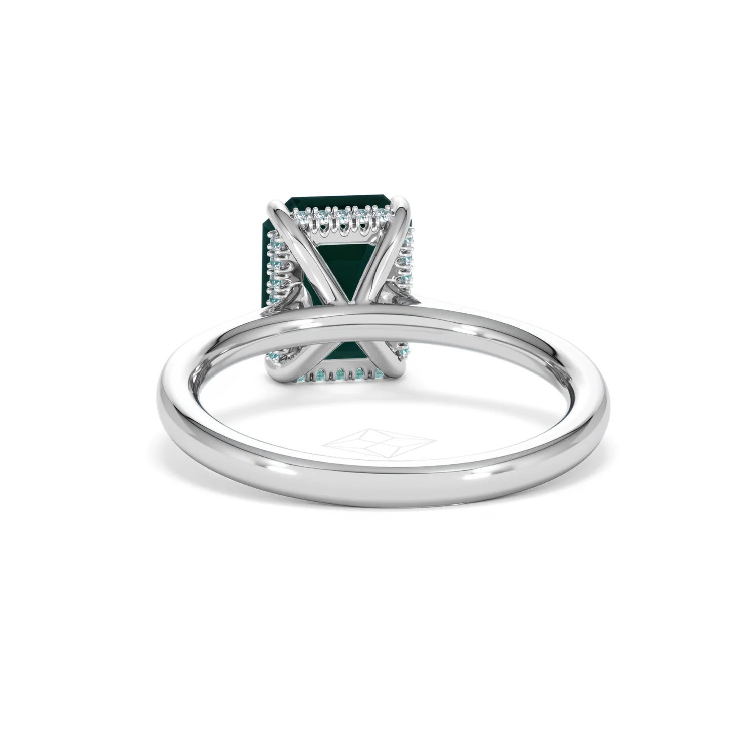 Amora Gem 2.50ct Emerald Cut Lab Hidden Halo Emerald Engagement Ring in 18K White Gold - Image 51