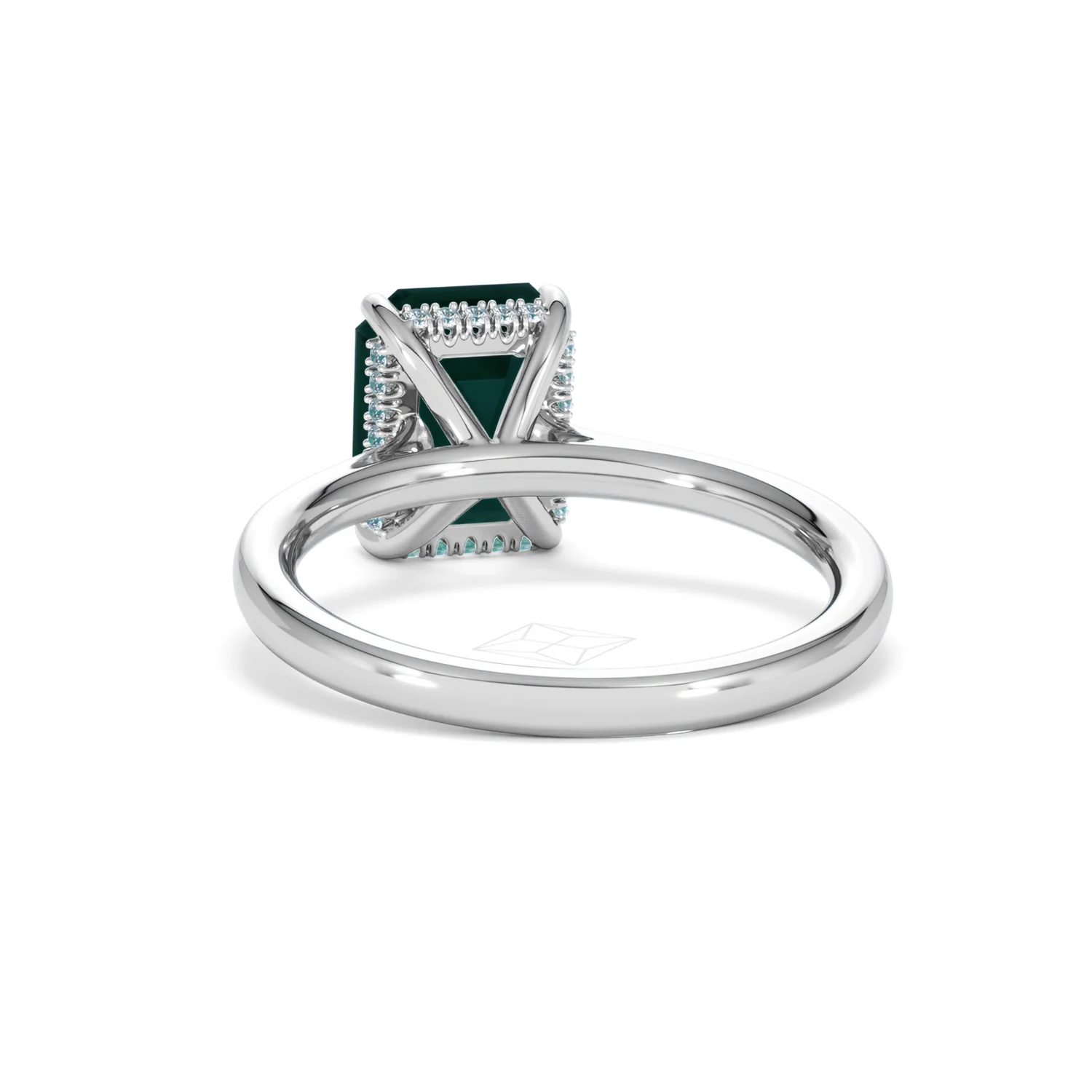 Amora Gem 2.50ct Emerald Cut Lab Hidden Halo Emerald Engagement Ring in 18K White Gold - Image 52
