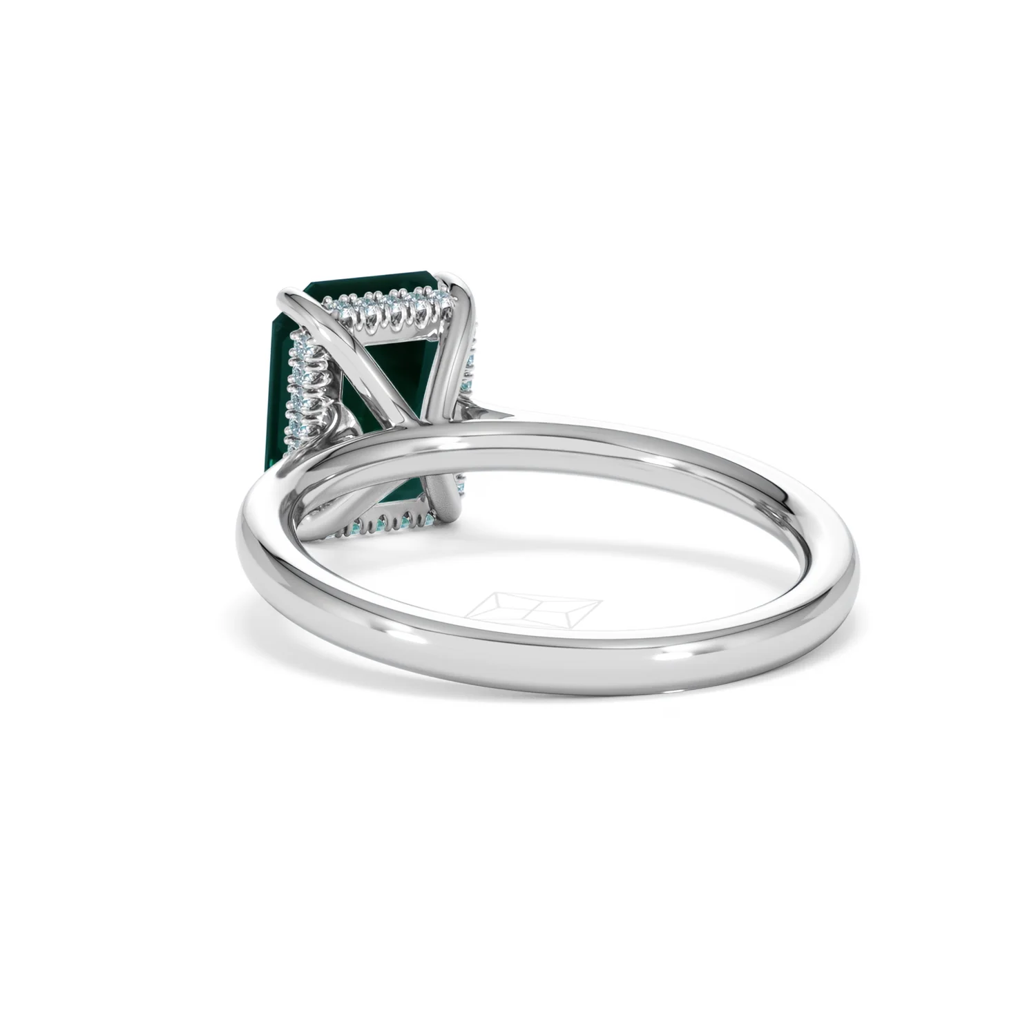 Amora Gem 2.50ct Emerald Cut Lab Hidden Halo Emerald Engagement Ring in 18K White Gold - Image 55