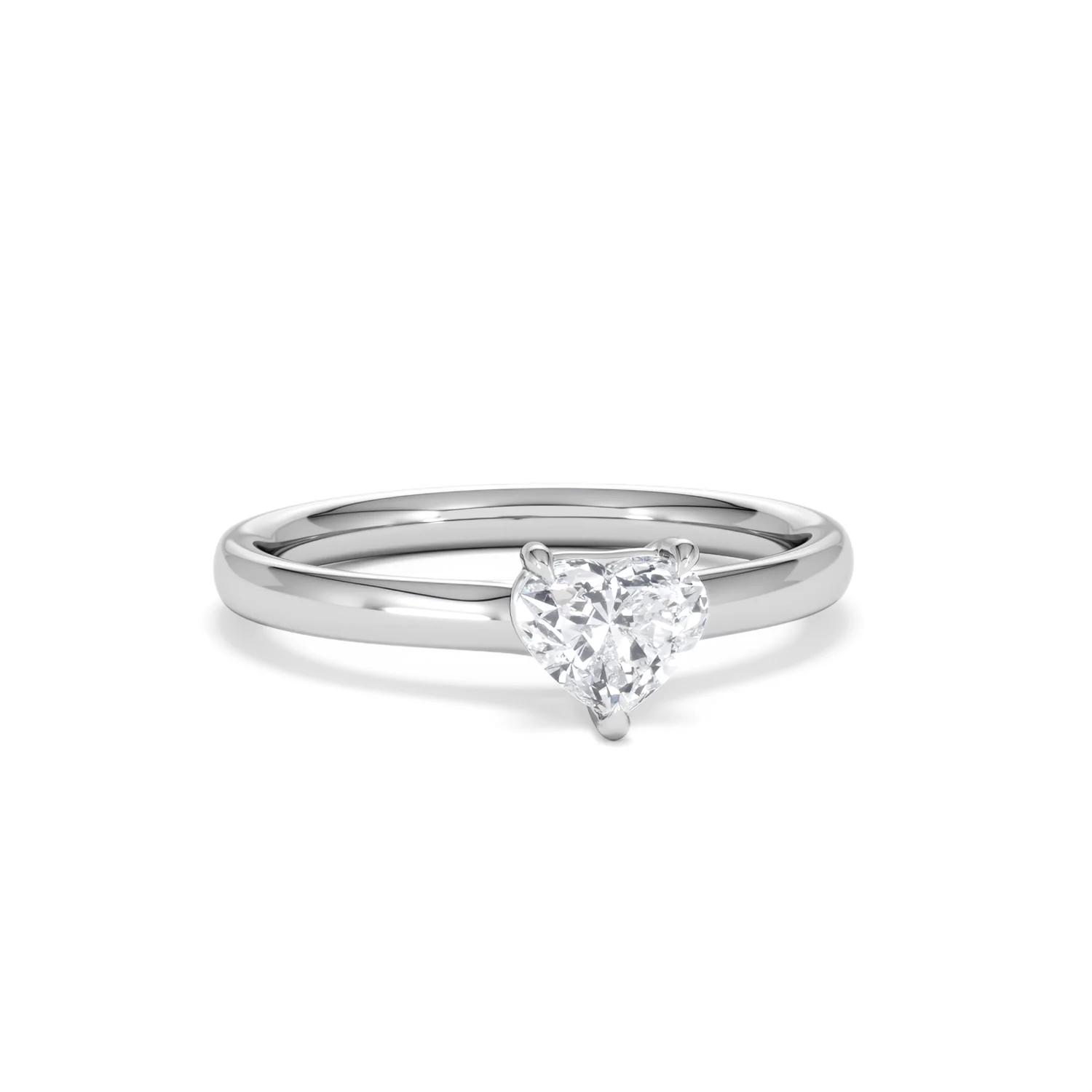 Amora Heart 0.50ct Lab Diamond Engagement Ring F/VS Set in Platinum - Image 10