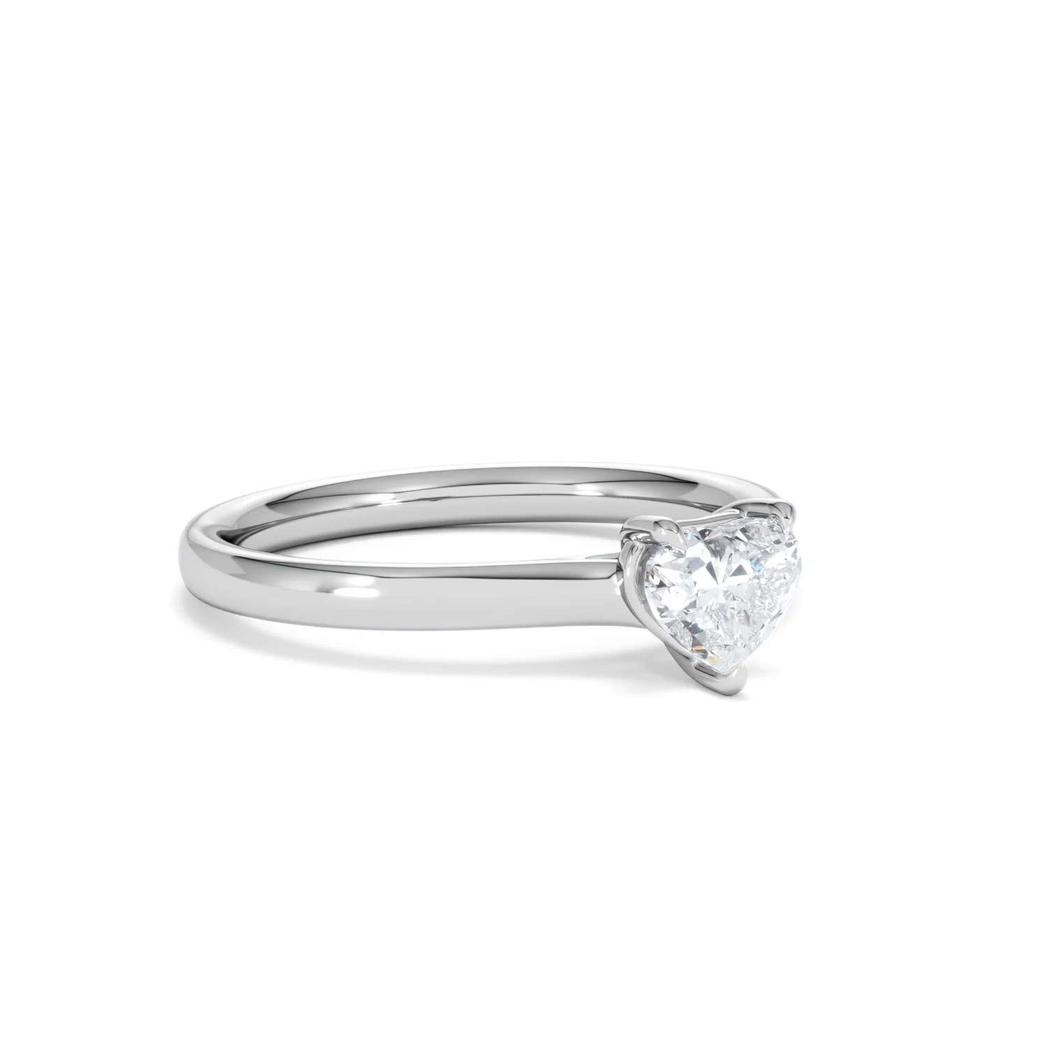 Amora Heart 0.50ct Lab Diamond Engagement Ring F/VS Set in Platinum - Image 15
