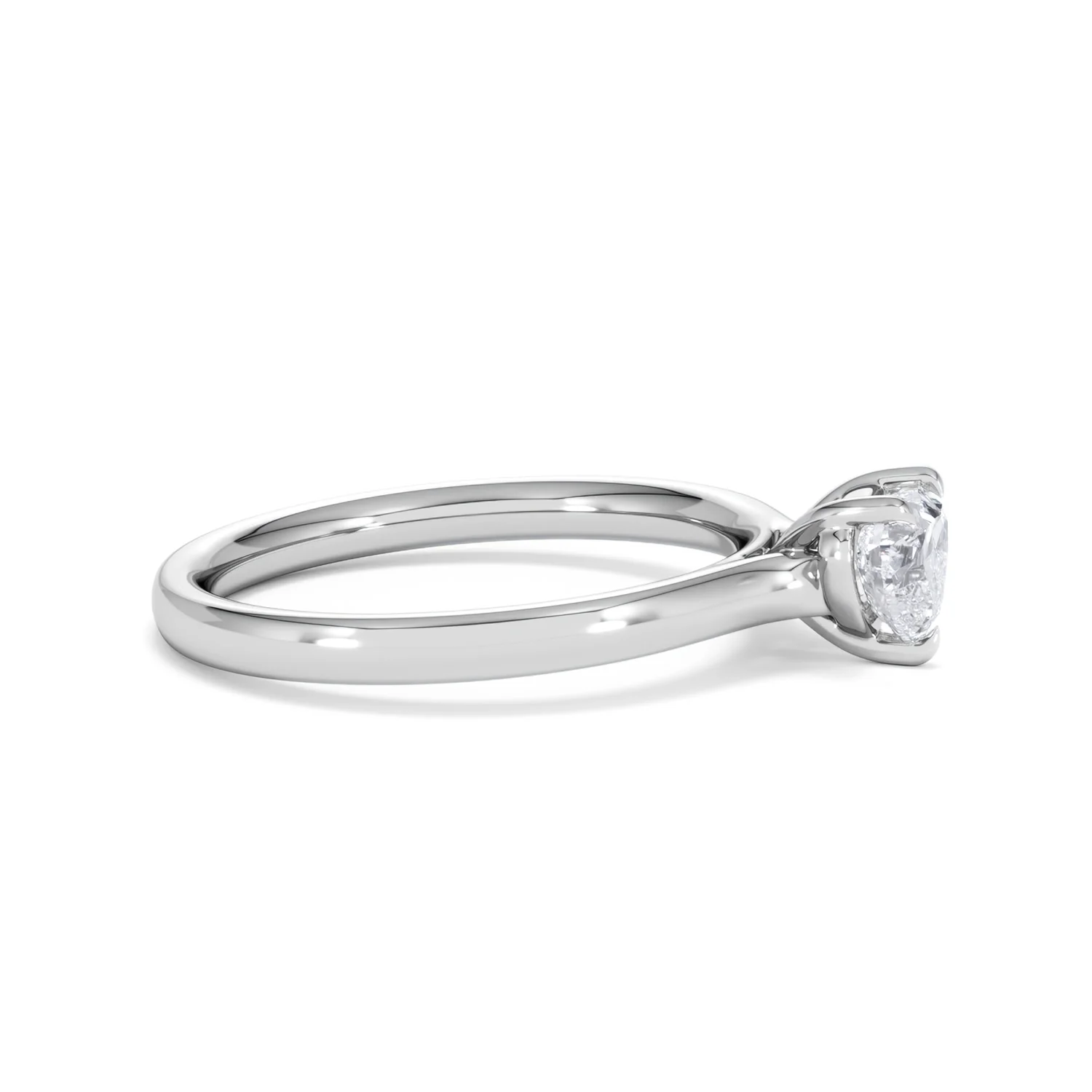 Amora Heart 0.50ct Lab Diamond Engagement Ring F/VS Set in Platinum - Image 24