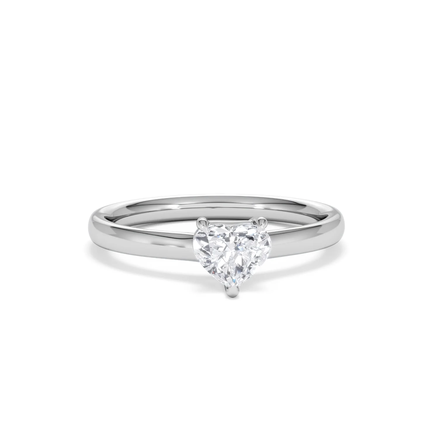 Amora Heart 0.50ct Lab Diamond Engagement Ring F/VS Set in Platinum - Image 9