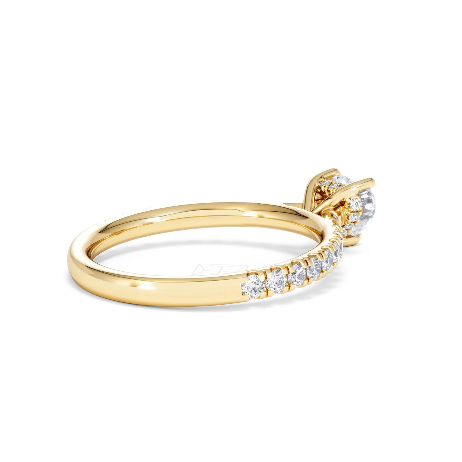 Amora Heart 0.97ct Hidden Halo Diamond Engagement Ring With Side Stones Set in 18K Gold - Image 36