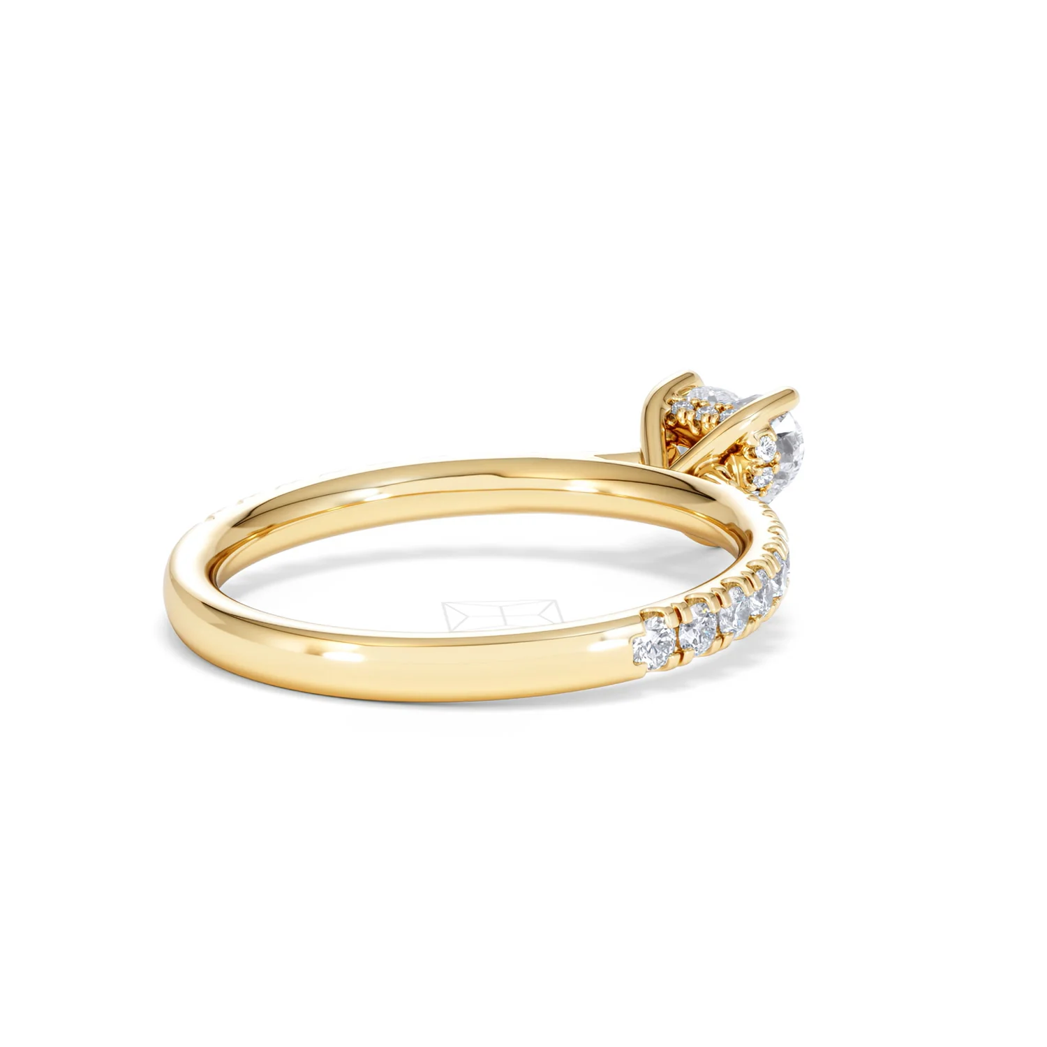 Amora Heart 0.97ct Hidden Halo Diamond Engagement Ring With Side Stones Set in 18K Gold - Image 39