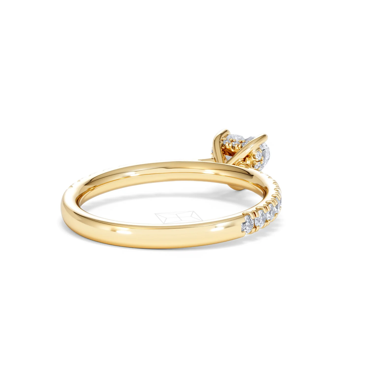 Amora Heart 0.97ct Hidden Halo Diamond Engagement Ring With Side Stones Set in 18K Gold - Image 41