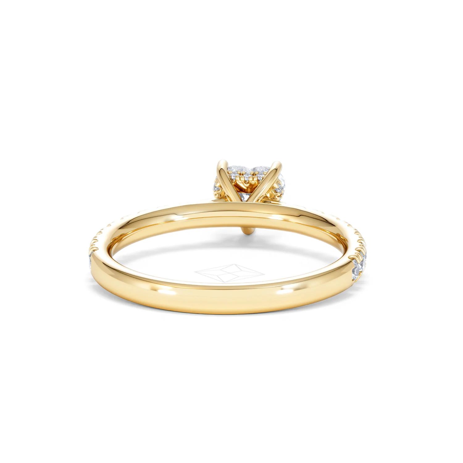 Amora Heart 0.97ct Hidden Halo Diamond Engagement Ring With Side Stones Set in 18K Gold - Image 46