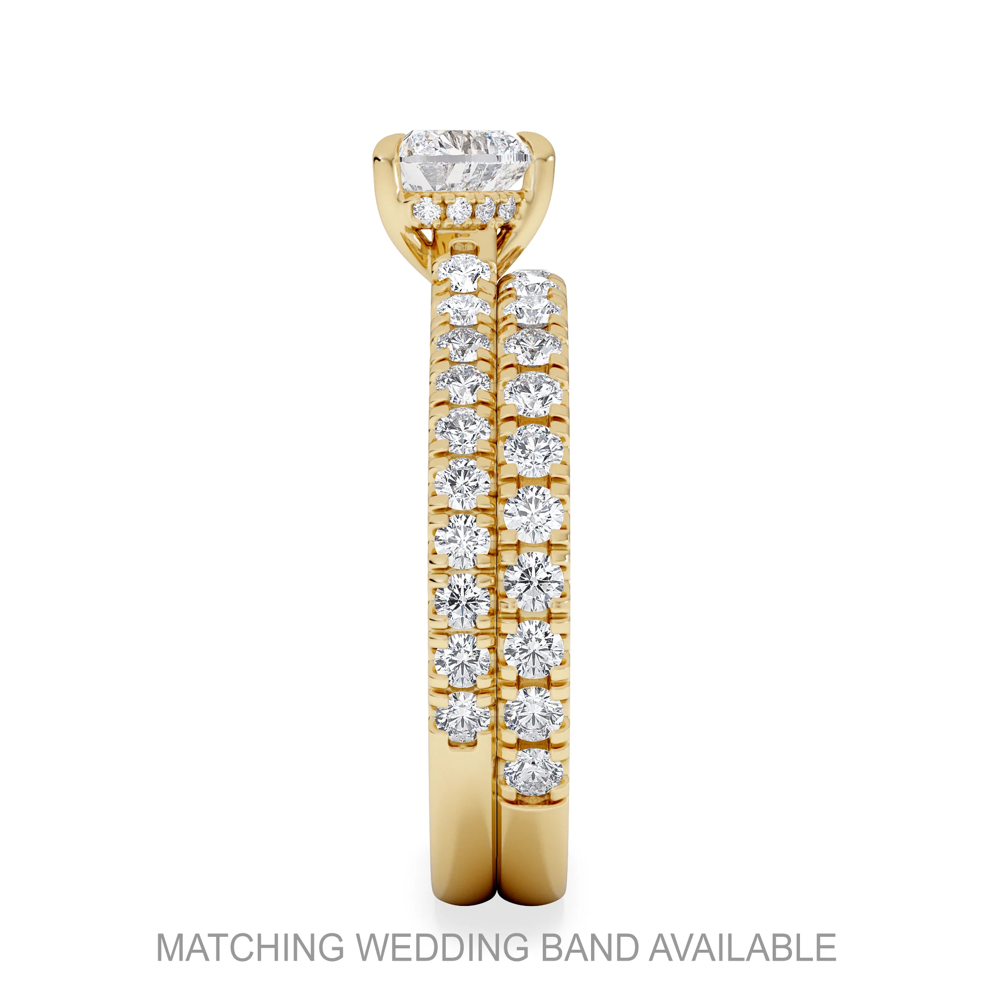 Amora Heart 0.97ct Hidden Halo Diamond Engagement Ring With Side Stones Set in 18K Gold - Image 5