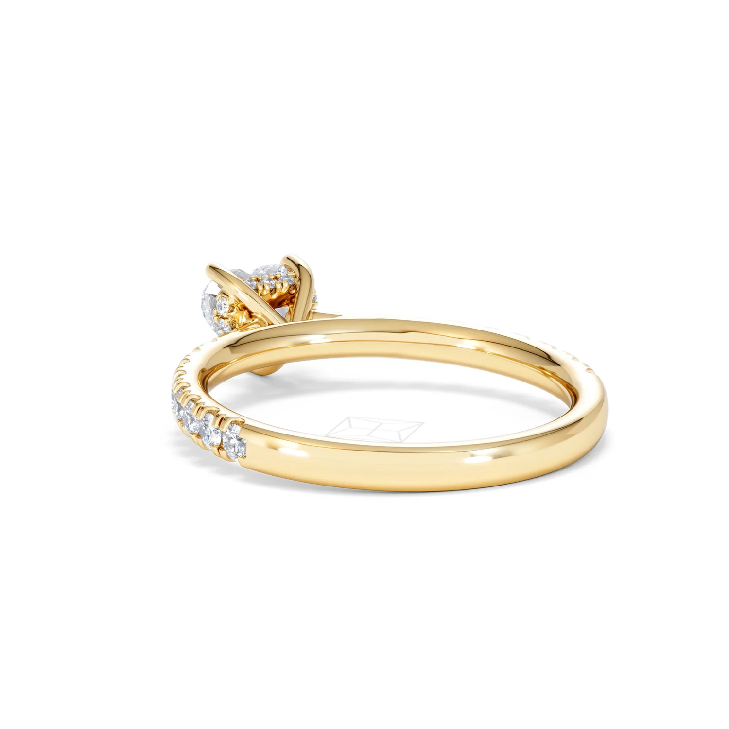 Amora Heart 0.97ct Hidden Halo Diamond Engagement Ring With Side Stones Set in 18K Gold - Image 54