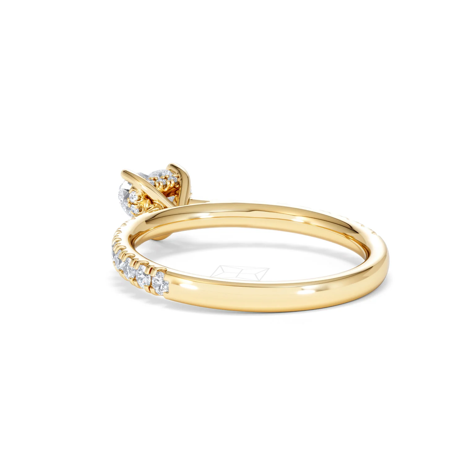 Amora Heart 0.97ct Hidden Halo Diamond Engagement Ring With Side Stones Set in 18K Gold - Image 55