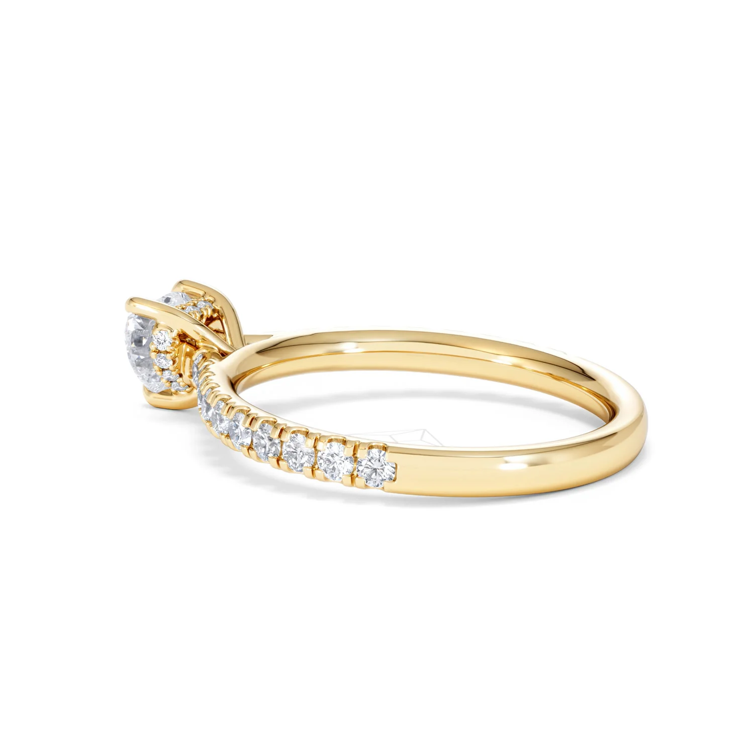 Amora Heart 0.97ct Hidden Halo Diamond Engagement Ring With Side Stones Set in 18K Gold - Image 61