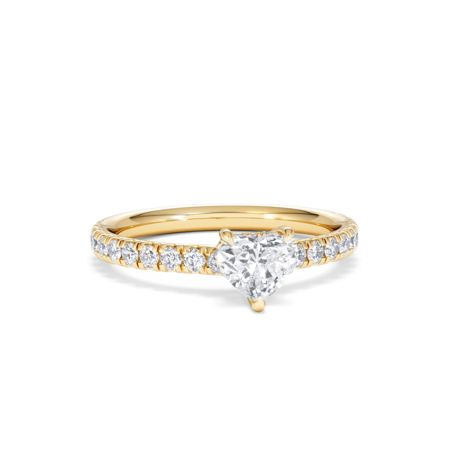 Amora Heart 0.97ct Hidden Halo Lab Diamond Engagement Ring With Side Stones Set in 18K Gold - Image 10