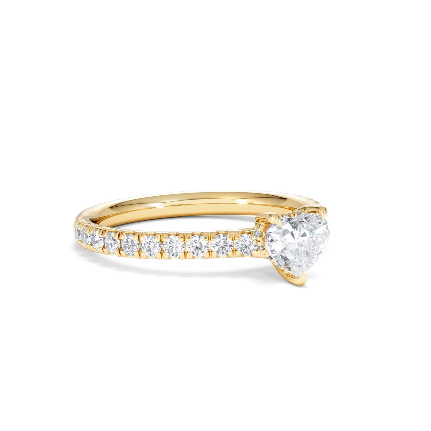 Amora Heart 0.97ct Hidden Halo Lab Diamond Engagement Ring With Side Stones Set in 18K Gold - Image 15
