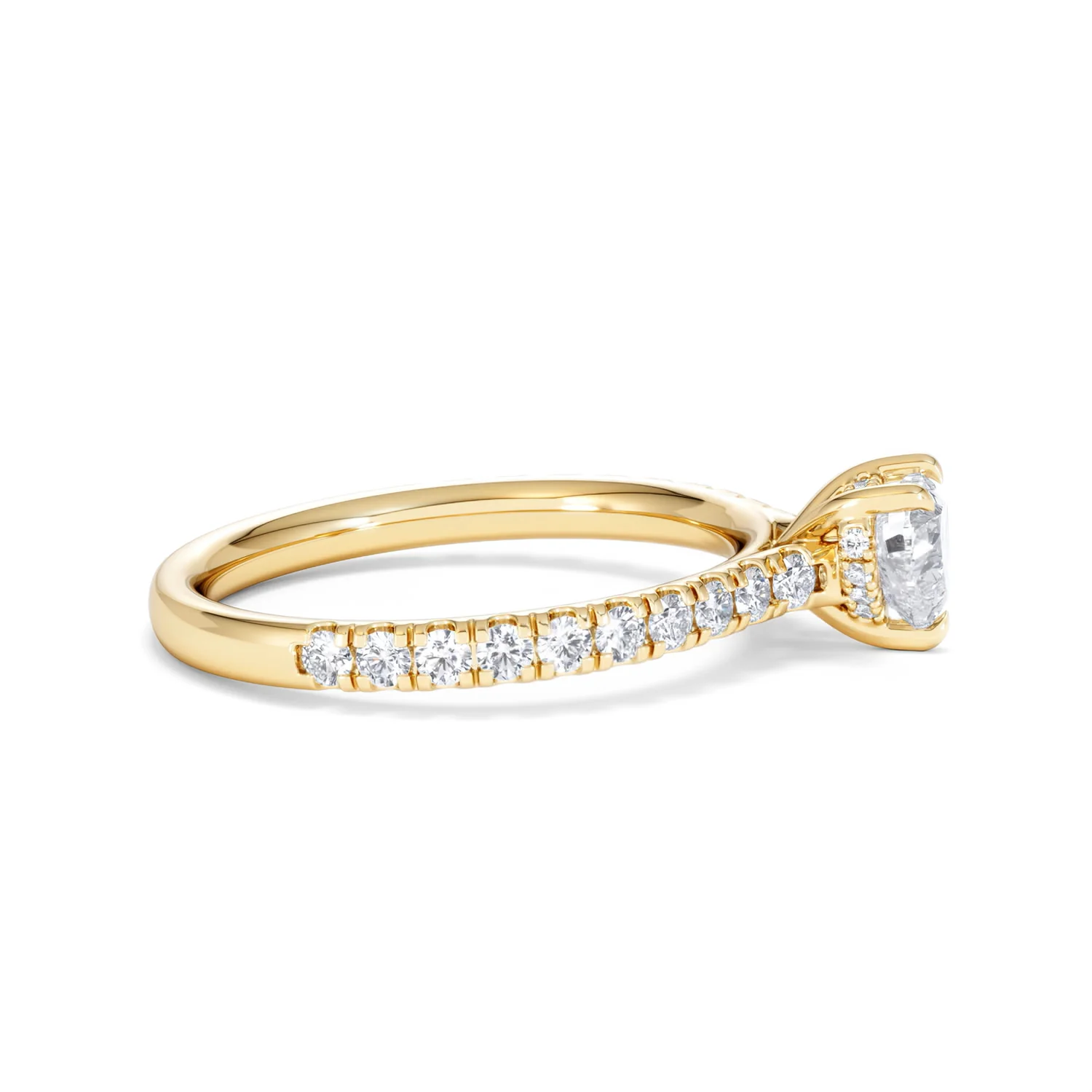 Amora Heart 0.97ct Hidden Halo Lab Diamond Engagement Ring With Side Stones Set in 18K Gold - Image 26