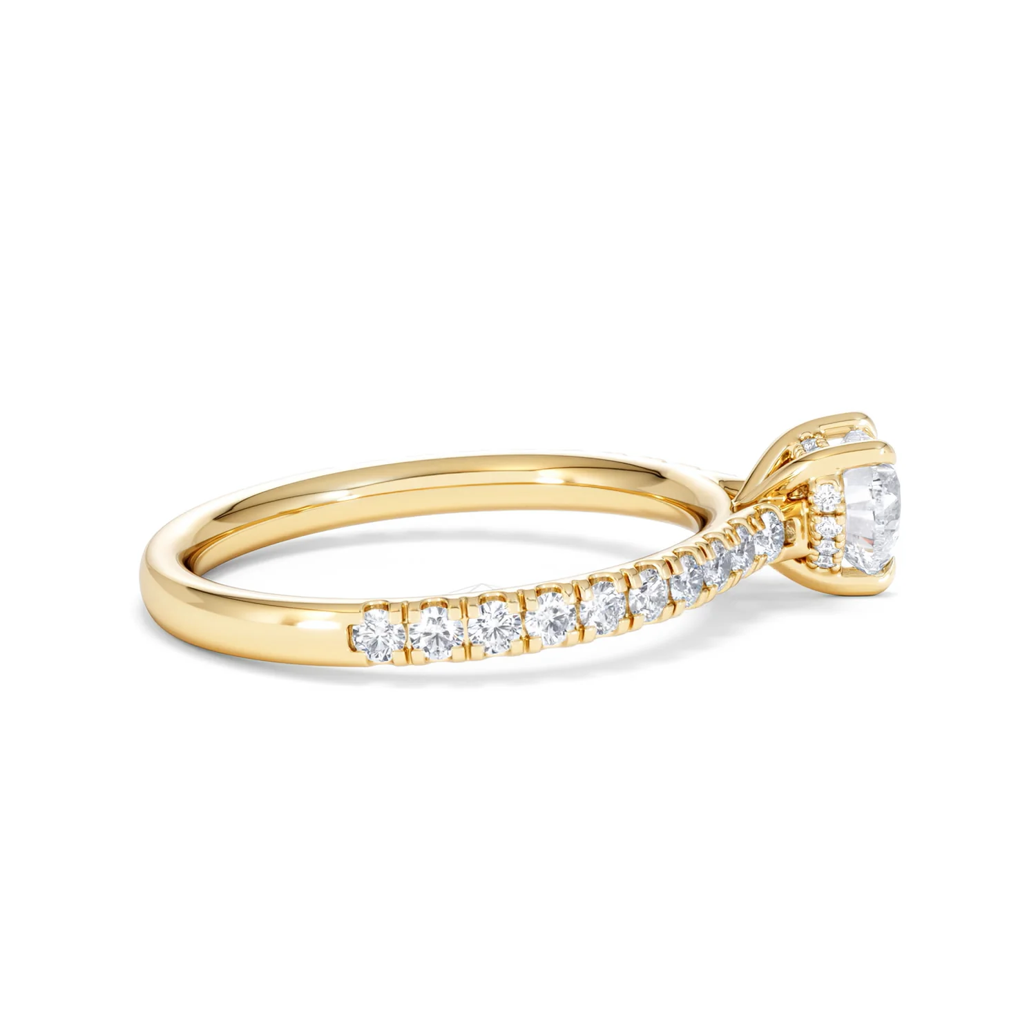 Amora Heart 0.97ct Hidden Halo Lab Diamond Engagement Ring With Side Stones Set in 18K Gold - Image 29