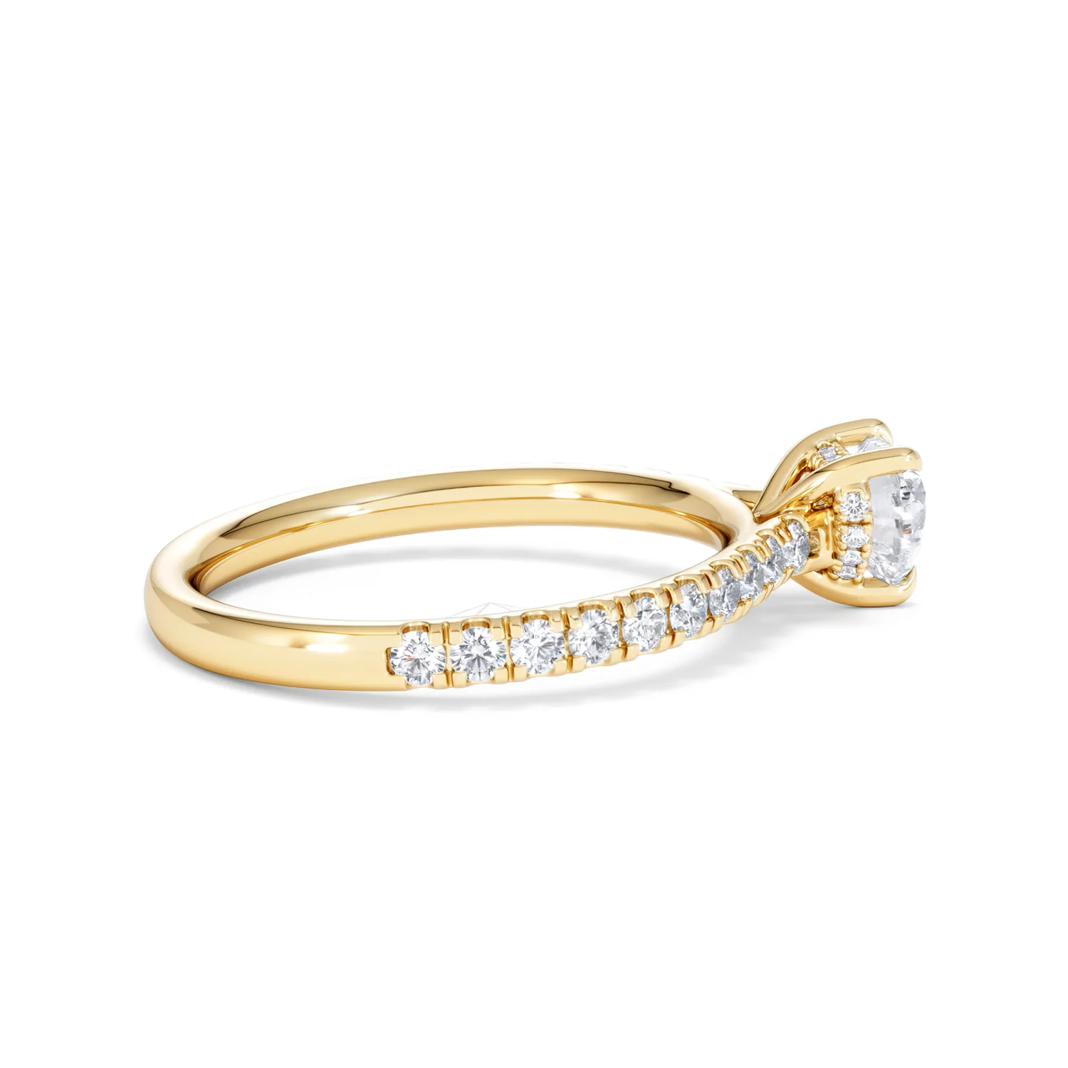 Amora Heart 0.97ct Hidden Halo Lab Diamond Engagement Ring With Side Stones Set in 18K Gold - Image 30
