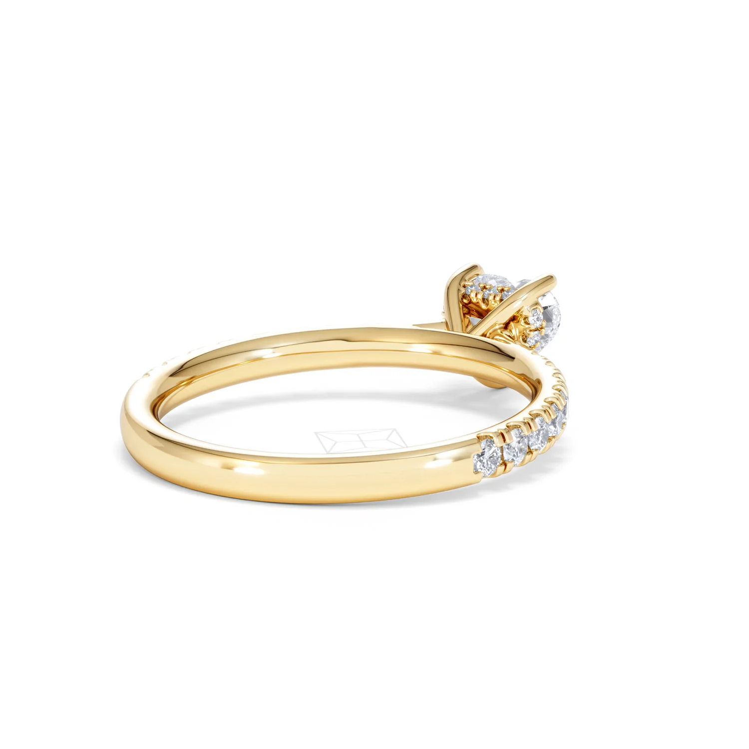 Amora Heart 0.97ct Hidden Halo Lab Diamond Engagement Ring With Side Stones Set in 18K Gold - Image 40