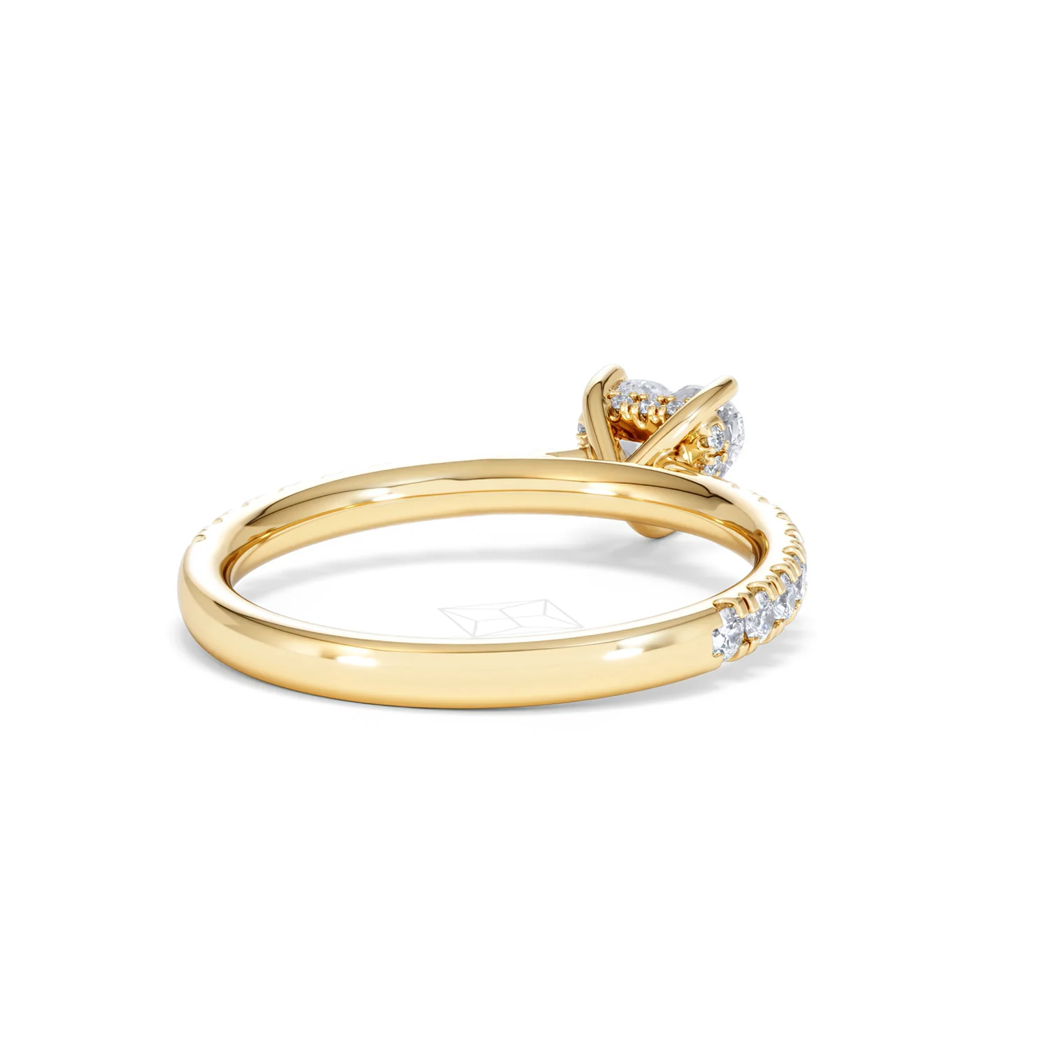 Amora Heart 0.97ct Hidden Halo Lab Diamond Engagement Ring With Side Stones Set in 18K Gold - Image 42