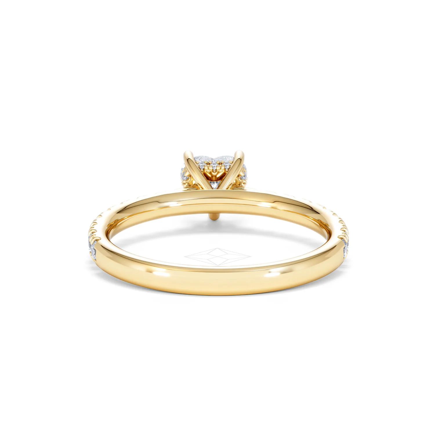Amora Heart 0.97ct Hidden Halo Lab Diamond Engagement Ring With Side Stones Set in 18K Gold - Image 48