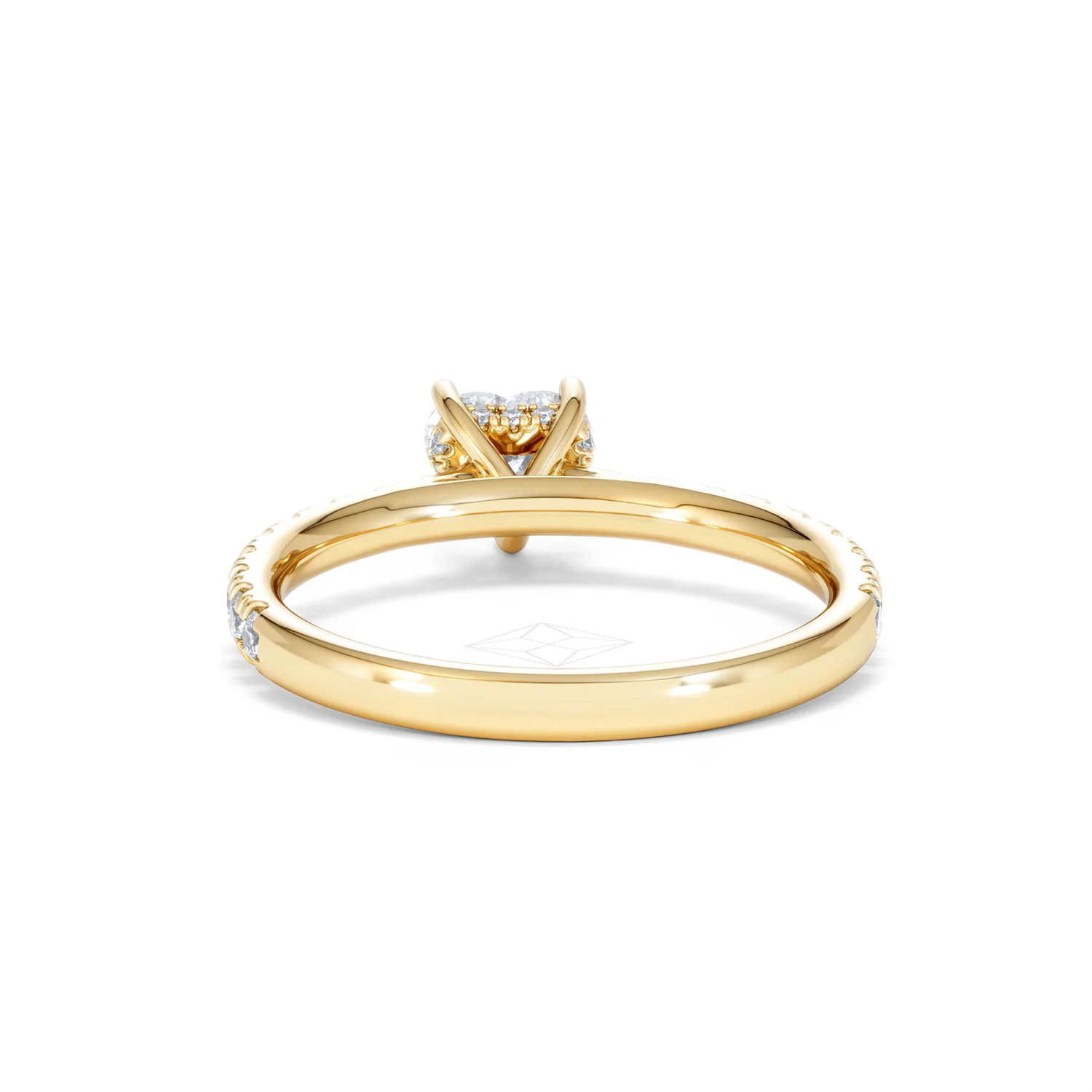 Amora Heart 0.97ct Hidden Halo Lab Diamond Engagement Ring With Side Stones Set in 18K Gold - Image 49