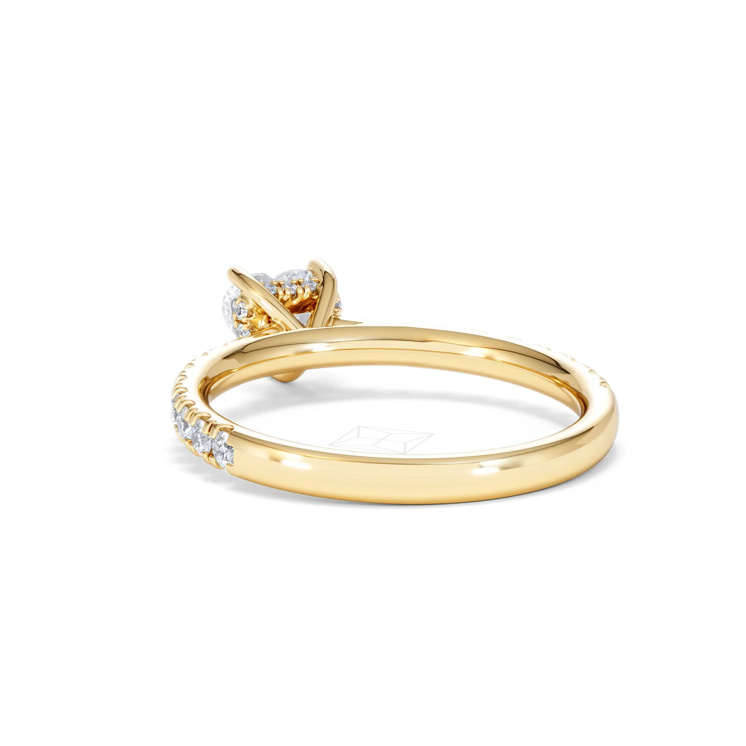 Amora Heart 0.97ct Hidden Halo Lab Diamond Engagement Ring With Side Stones Set in 18K Gold - Image 53