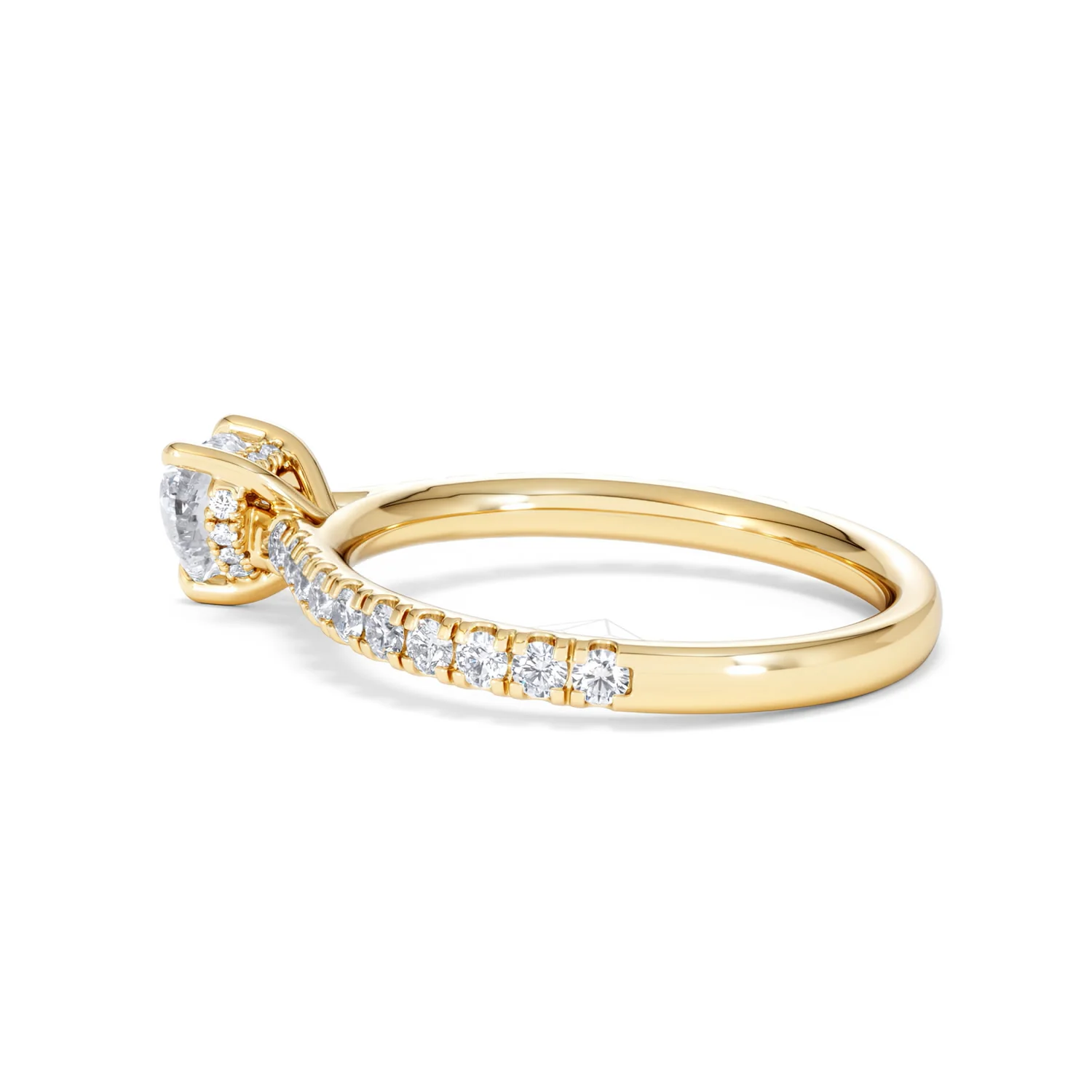 Amora Heart 0.97ct Hidden Halo Lab Diamond Engagement Ring With Side Stones Set in 18K Gold - Image 63