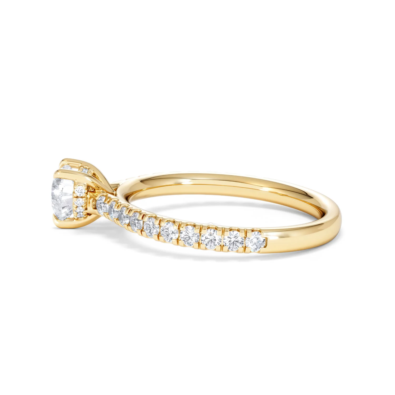 Amora Heart 0.97ct Hidden Halo Lab Diamond Engagement Ring With Side Stones Set in 18K Gold - Image 67