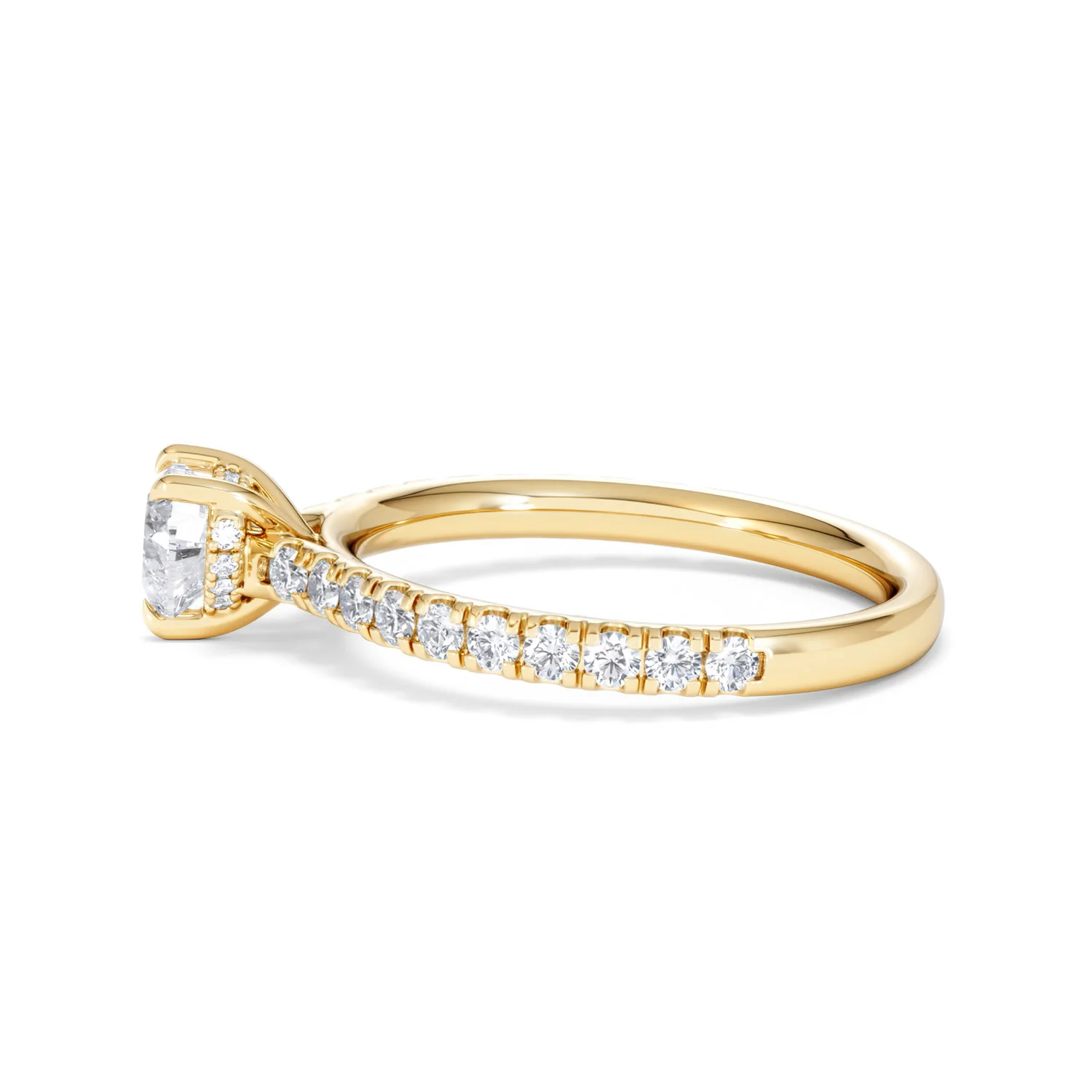 Amora Heart 0.97ct Hidden Halo Lab Diamond Engagement Ring With Side Stones Set in 18K Gold - Image 68