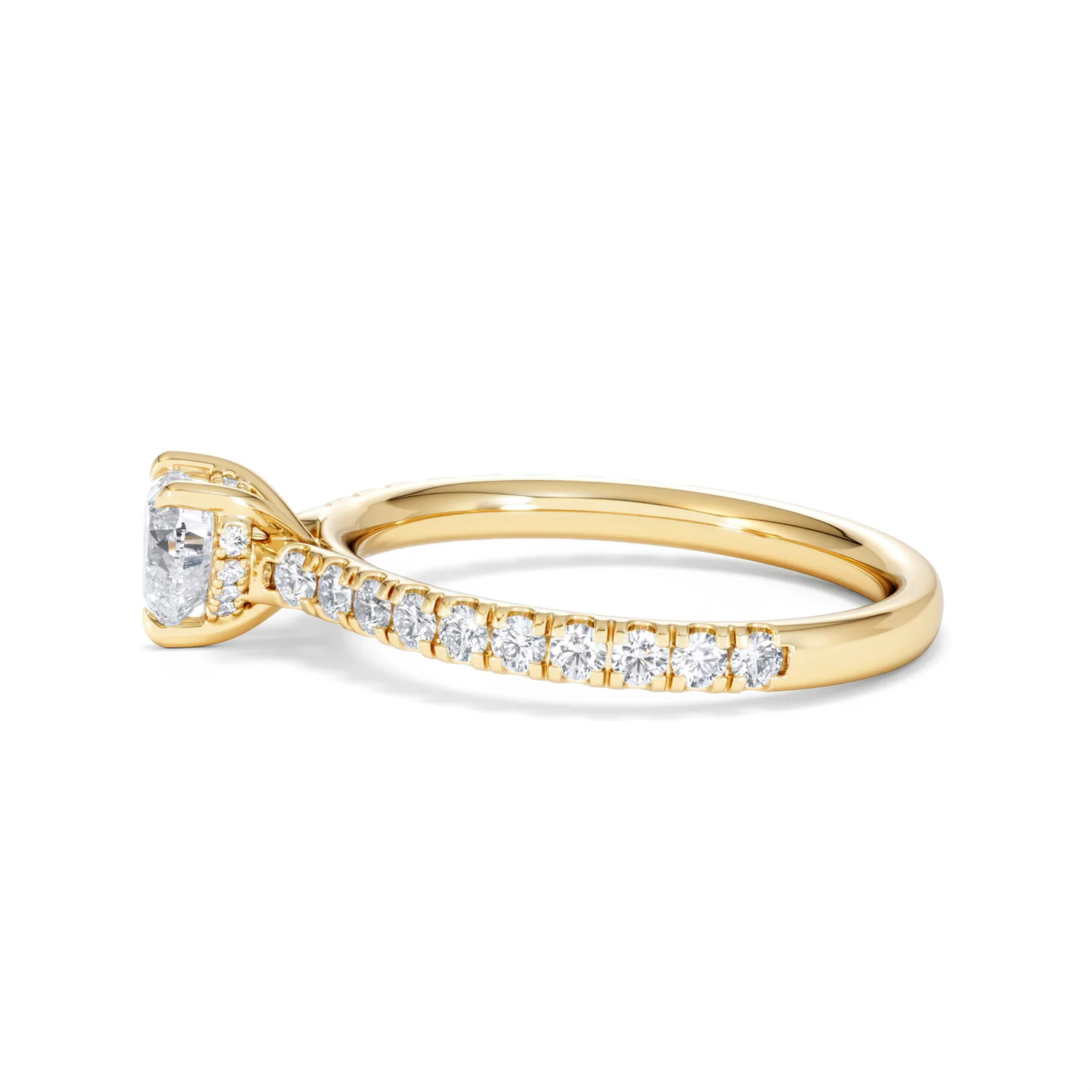 Amora Heart 0.97ct Hidden Halo Lab Diamond Engagement Ring With Side Stones Set in 18K Gold - Image 69