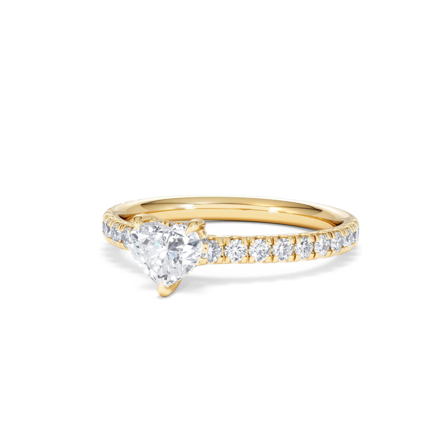 Amora Heart 0.97ct Hidden Halo Lab Diamond Engagement Ring With Side Stones Set in 18K Gold - Image 83