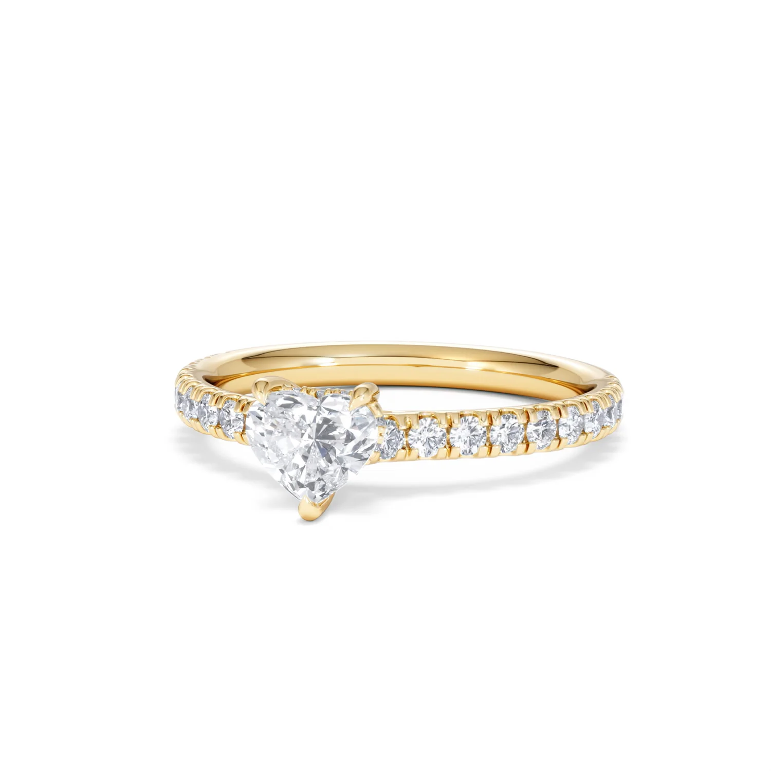 Amora Heart 0.97ct Hidden Halo Lab Diamond Engagement Ring With Side Stones Set in 18K Gold - Image 84