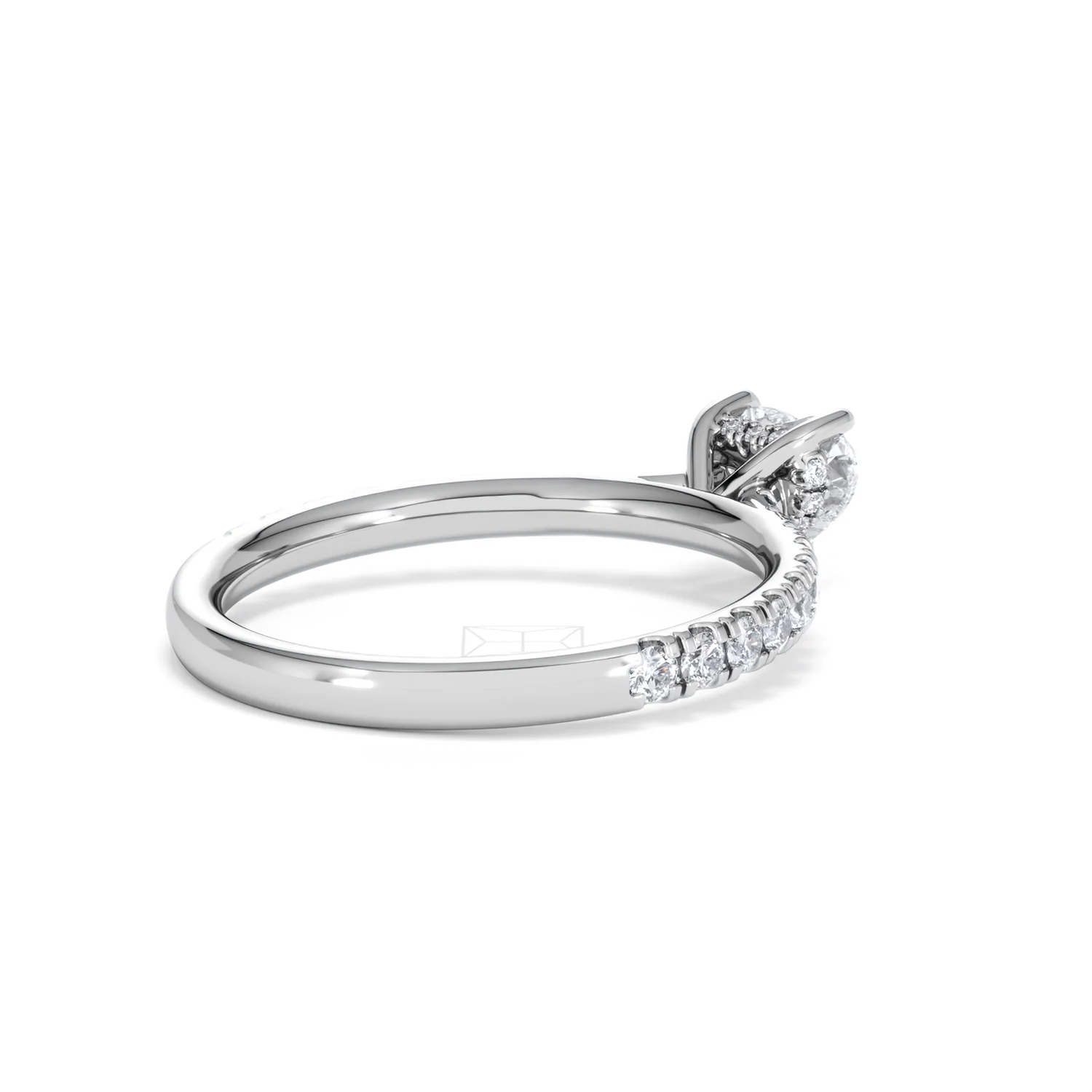 Amora Heart 0.97ct Hidden Halo Lab Diamond Engagement Ring With Side Stones Set in 18K Platinum - Image 38