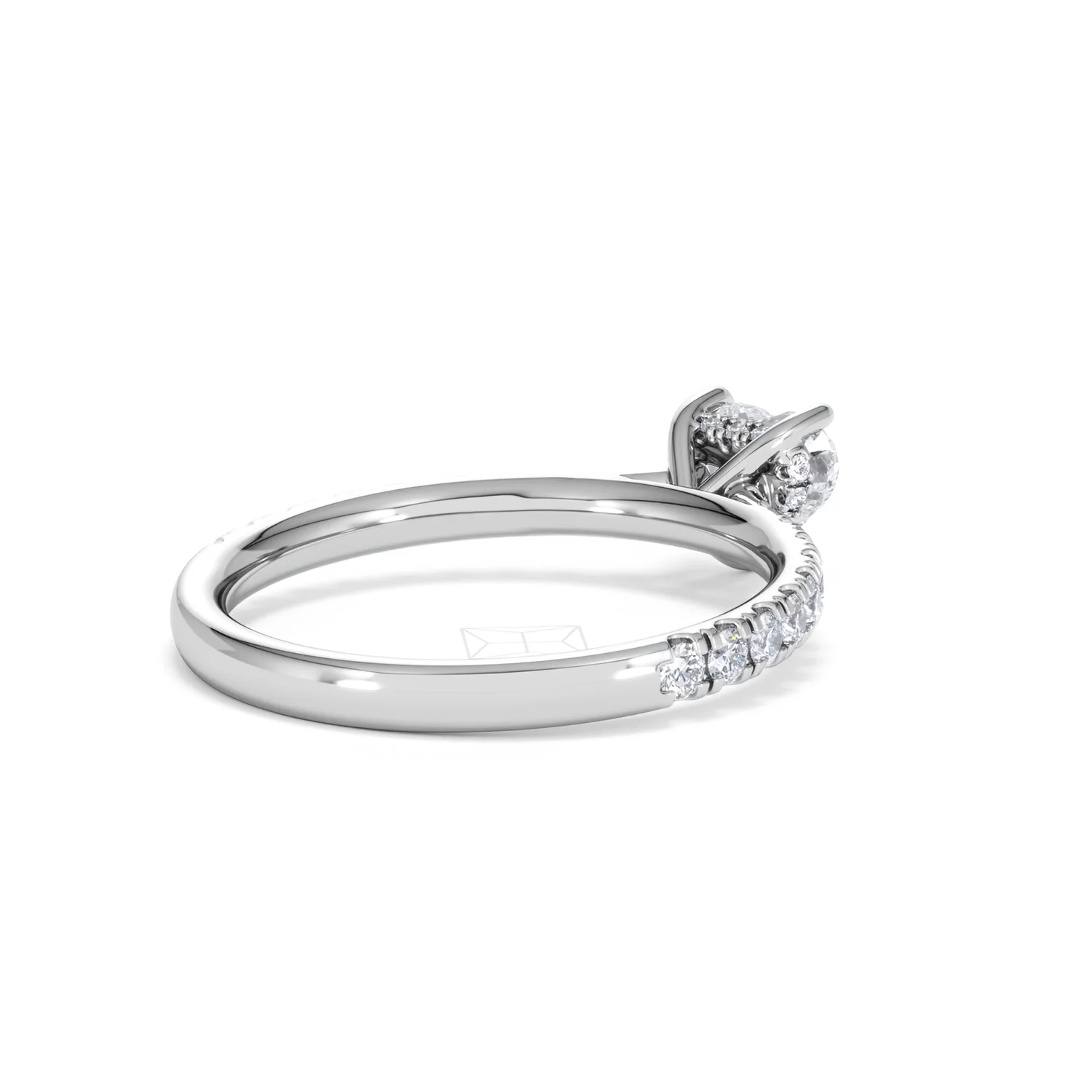 Amora Heart 0.97ct Hidden Halo Lab Diamond Engagement Ring With Side Stones Set in 18K Platinum - Image 39