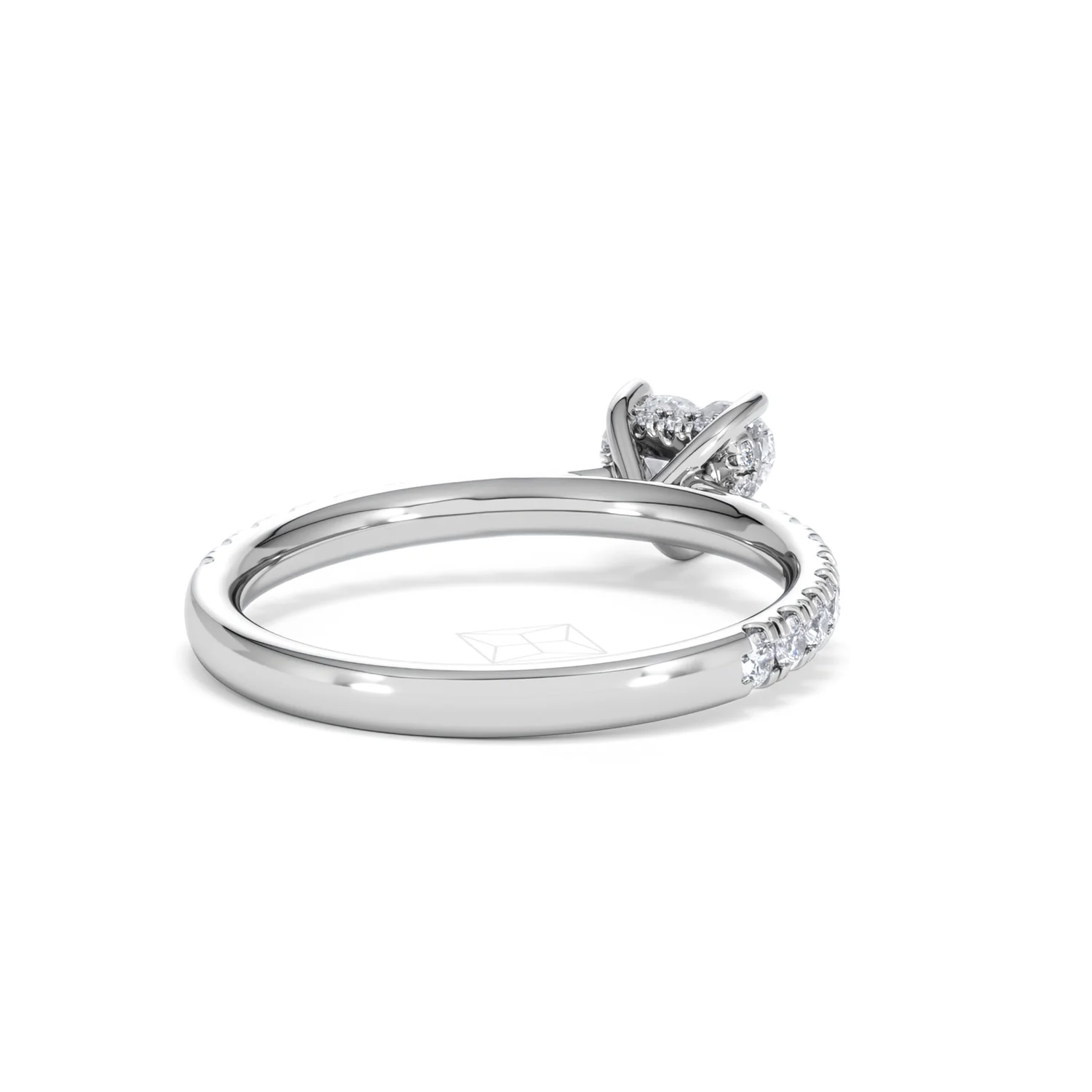 Amora Heart 0.97ct Hidden Halo Lab Diamond Engagement Ring With Side Stones Set in 18K Platinum - Image 42