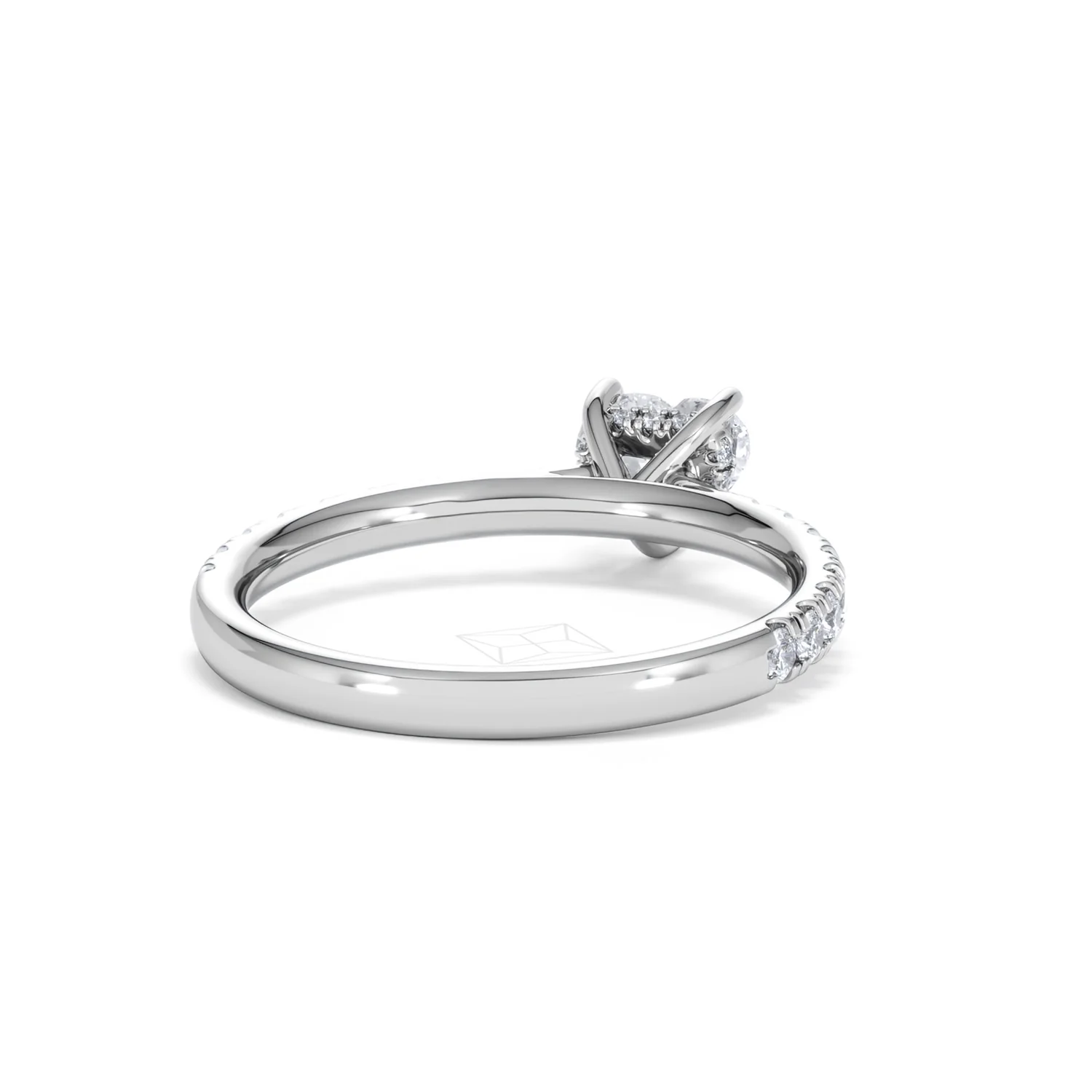 Amora Heart 0.97ct Hidden Halo Lab Diamond Engagement Ring With Side Stones Set in 18K Platinum - Image 43