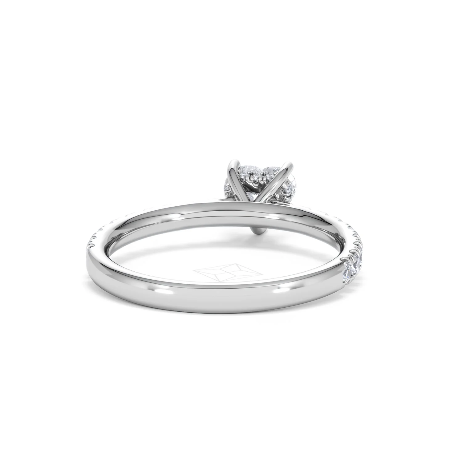 Amora Heart 0.97ct Hidden Halo Lab Diamond Engagement Ring With Side Stones Set in 18K Platinum - Image 45