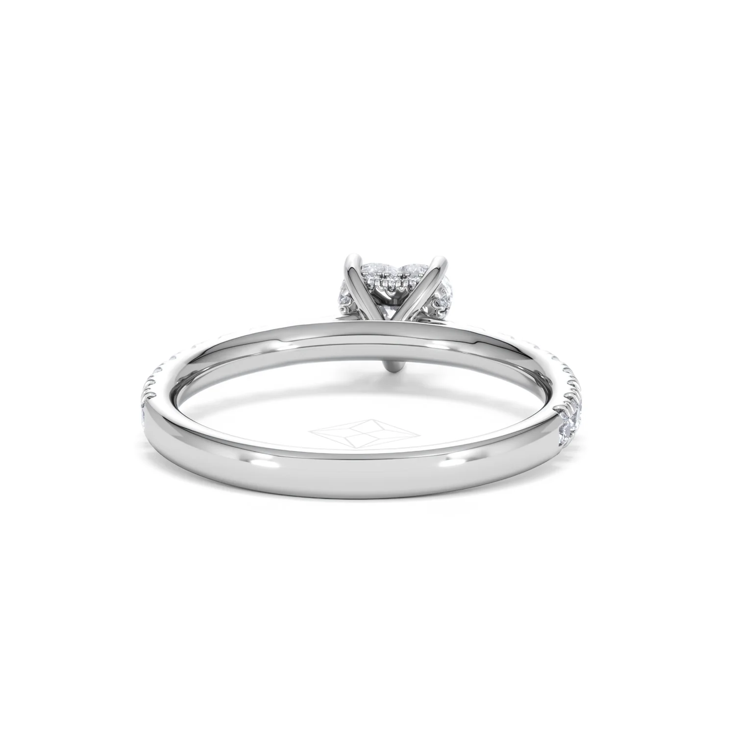 Amora Heart 0.97ct Hidden Halo Lab Diamond Engagement Ring With Side Stones Set in 18K Platinum - Image 46