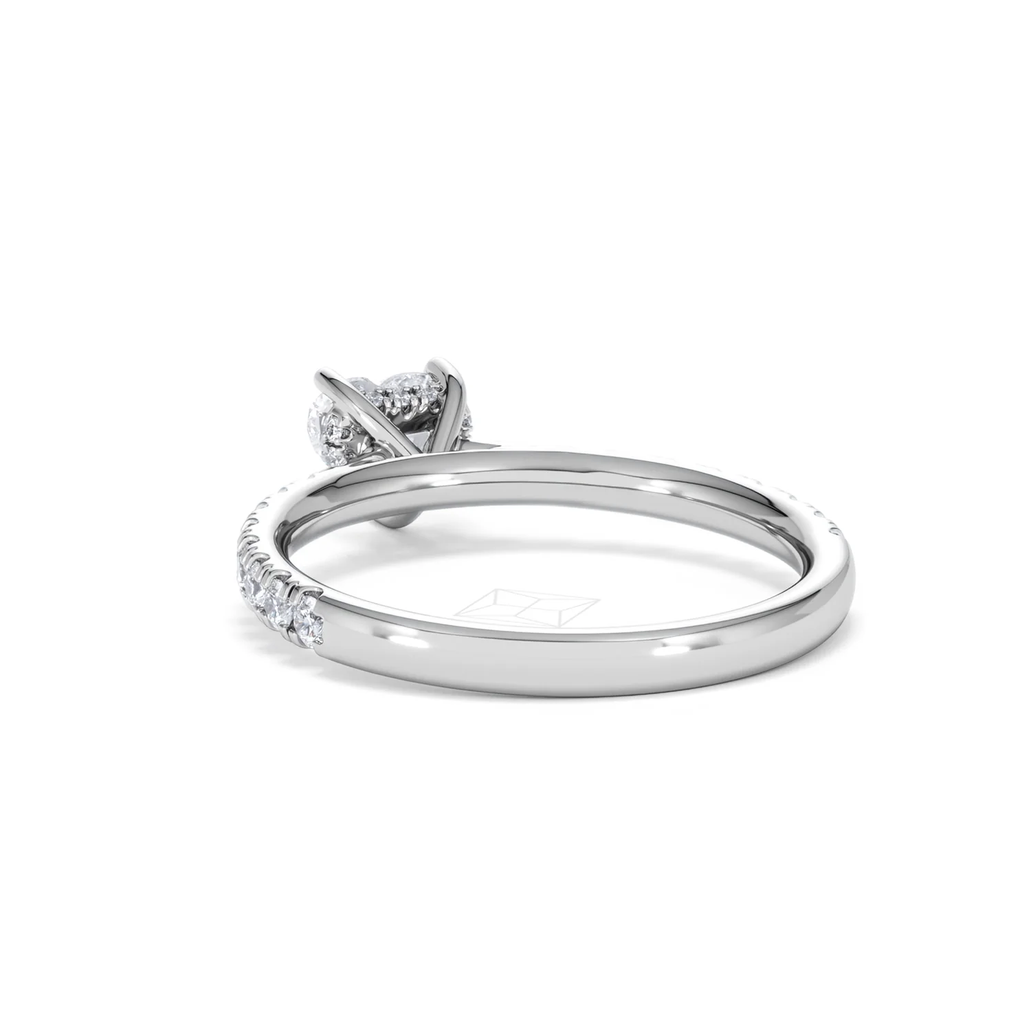 Amora Heart 0.97ct Hidden Halo Lab Diamond Engagement Ring With Side Stones Set in 18K Platinum - Image 53