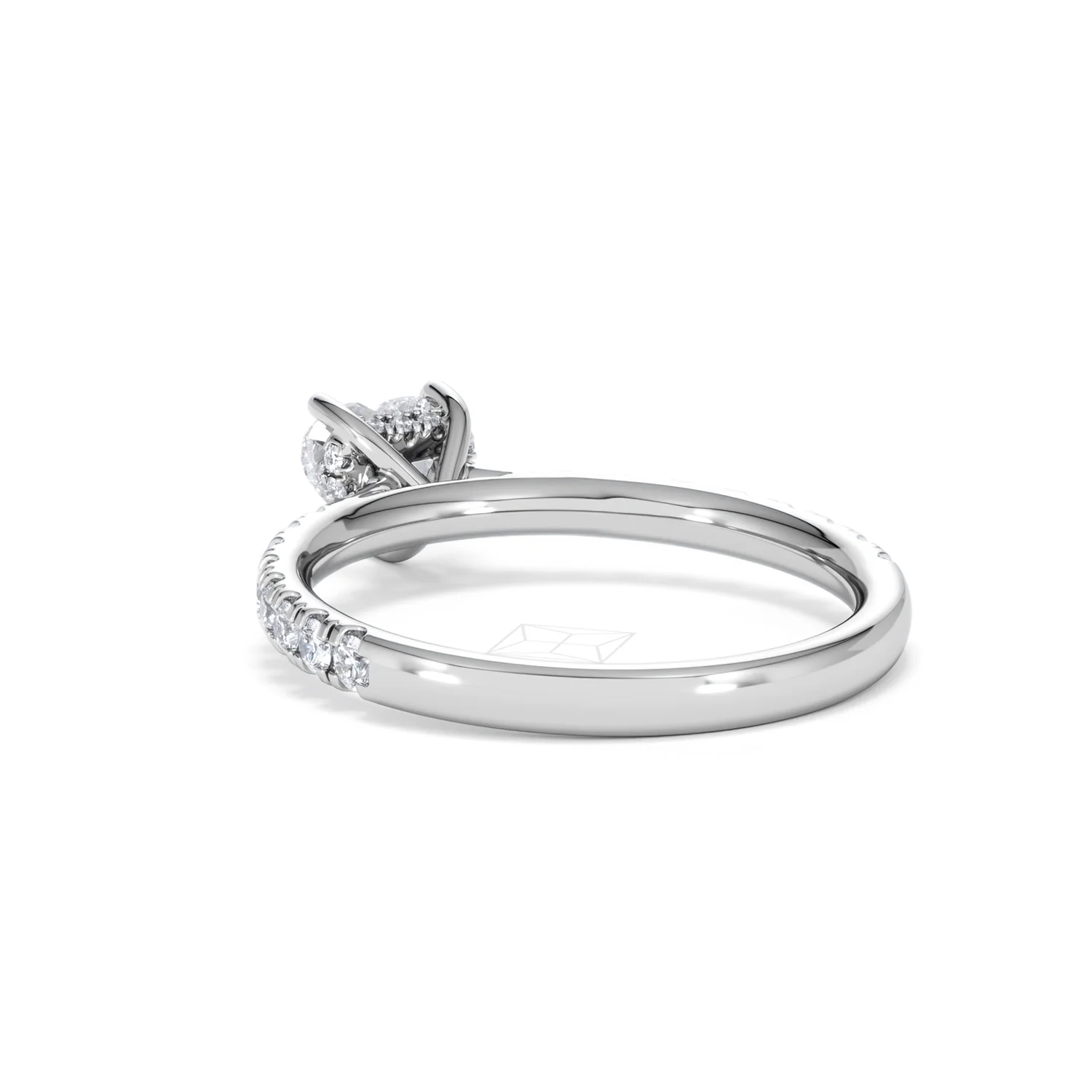 Amora Heart 0.97ct Hidden Halo Lab Diamond Engagement Ring With Side Stones Set in 18K White Gold - Image 54