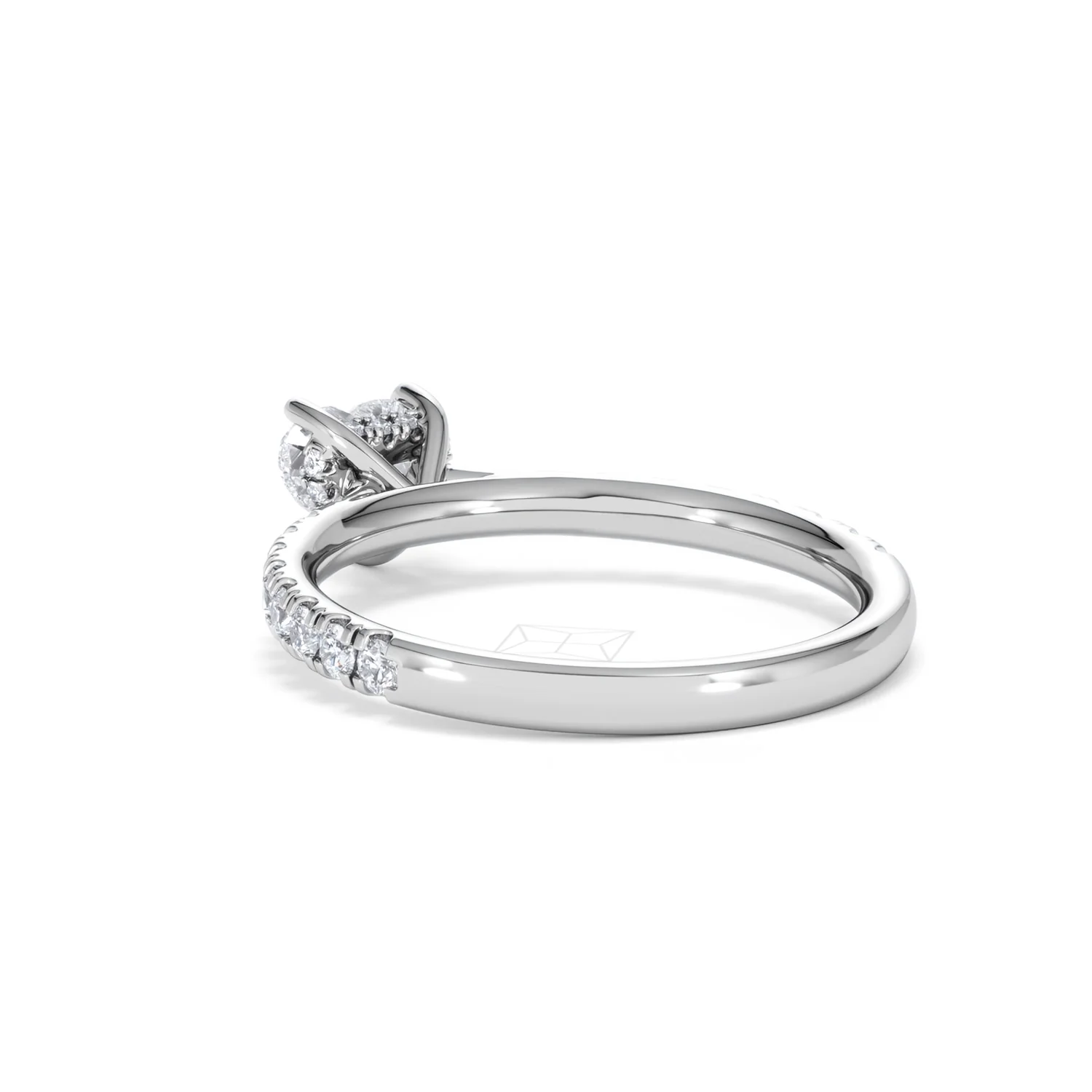 Amora Heart 0.97ct Hidden Halo Lab Diamond Engagement Ring With Side Stones Set in 18K White Gold - Image 55
