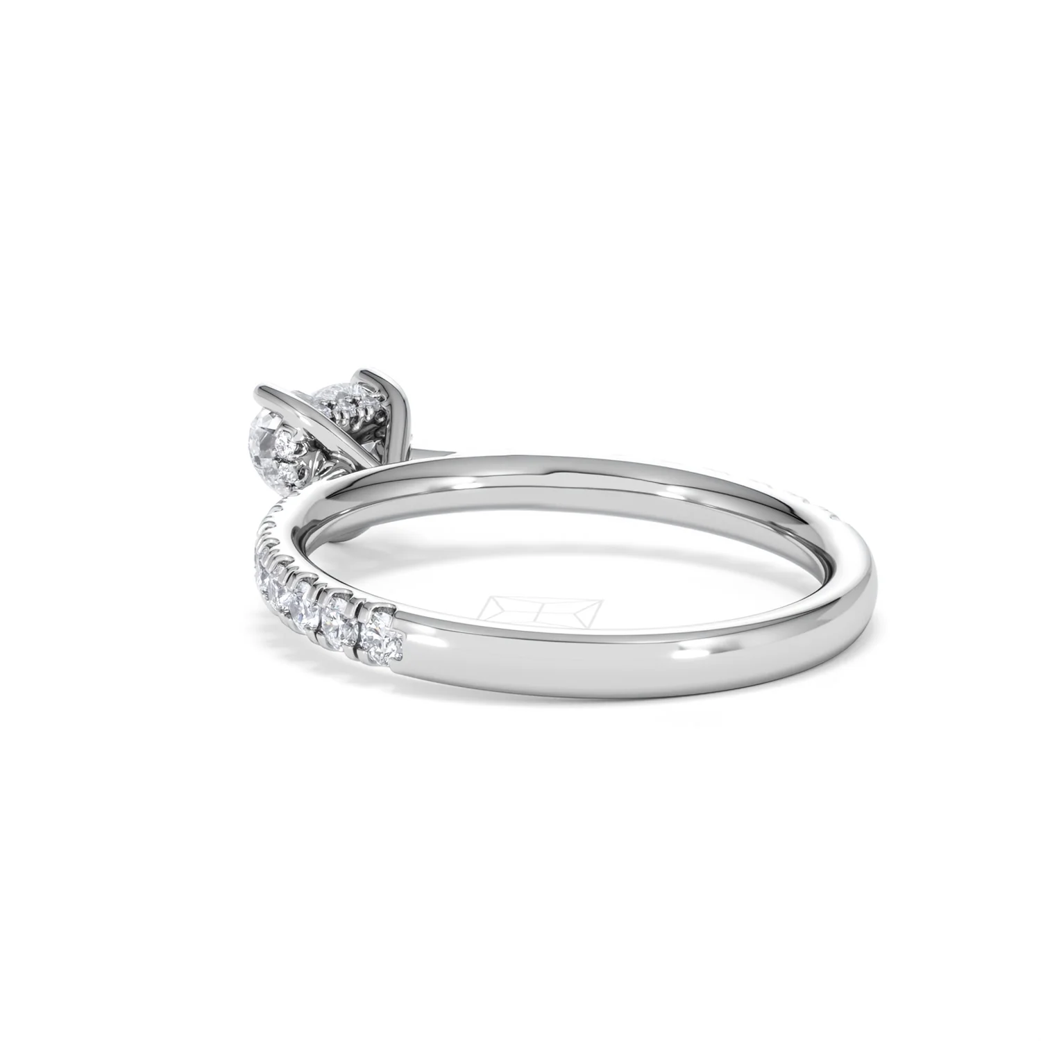 Amora Heart 0.97ct Hidden Halo Lab Diamond Engagement Ring With Side Stones Set in 18K White Gold - Image 56
