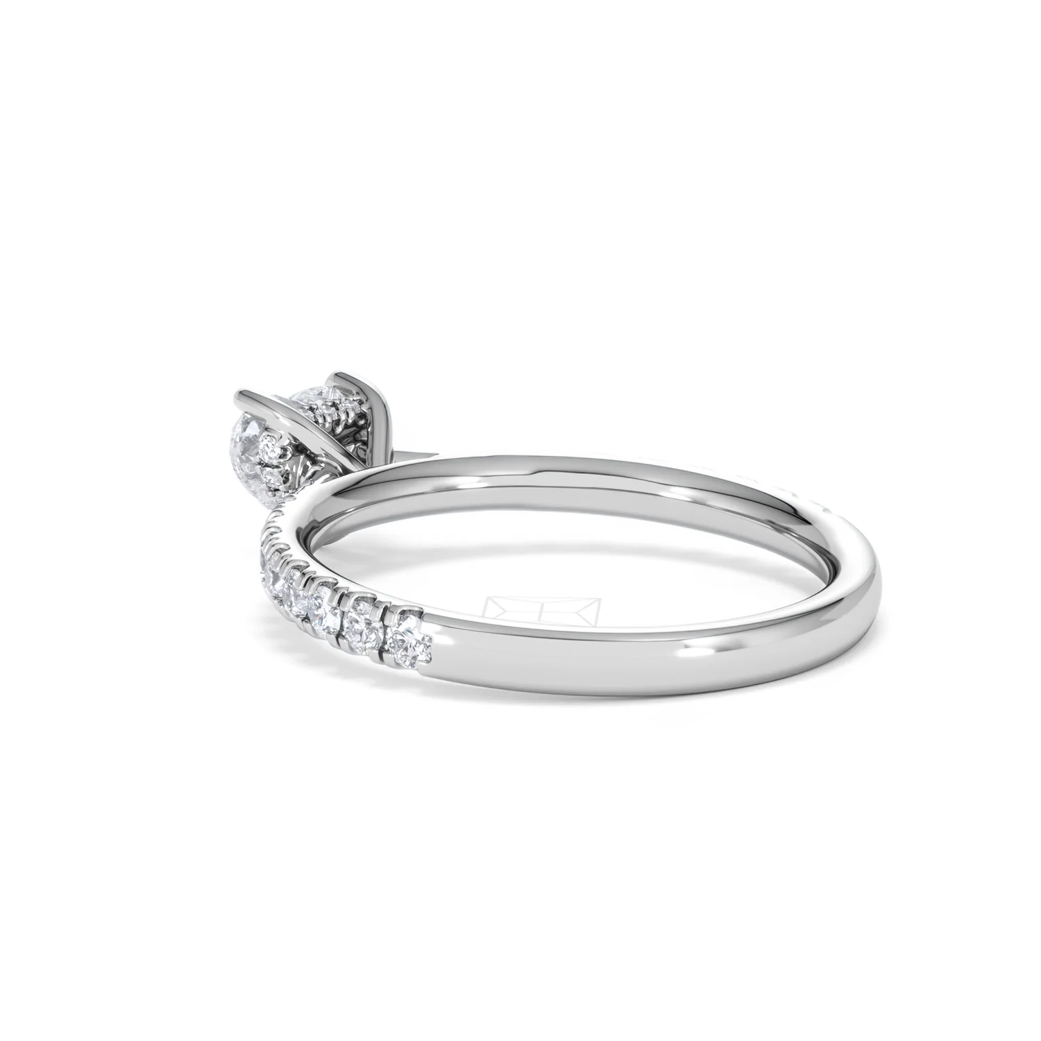 Amora Heart 0.97ct Hidden Halo Lab Diamond Engagement Ring With Side Stones Set in 18K White Gold - Image 57