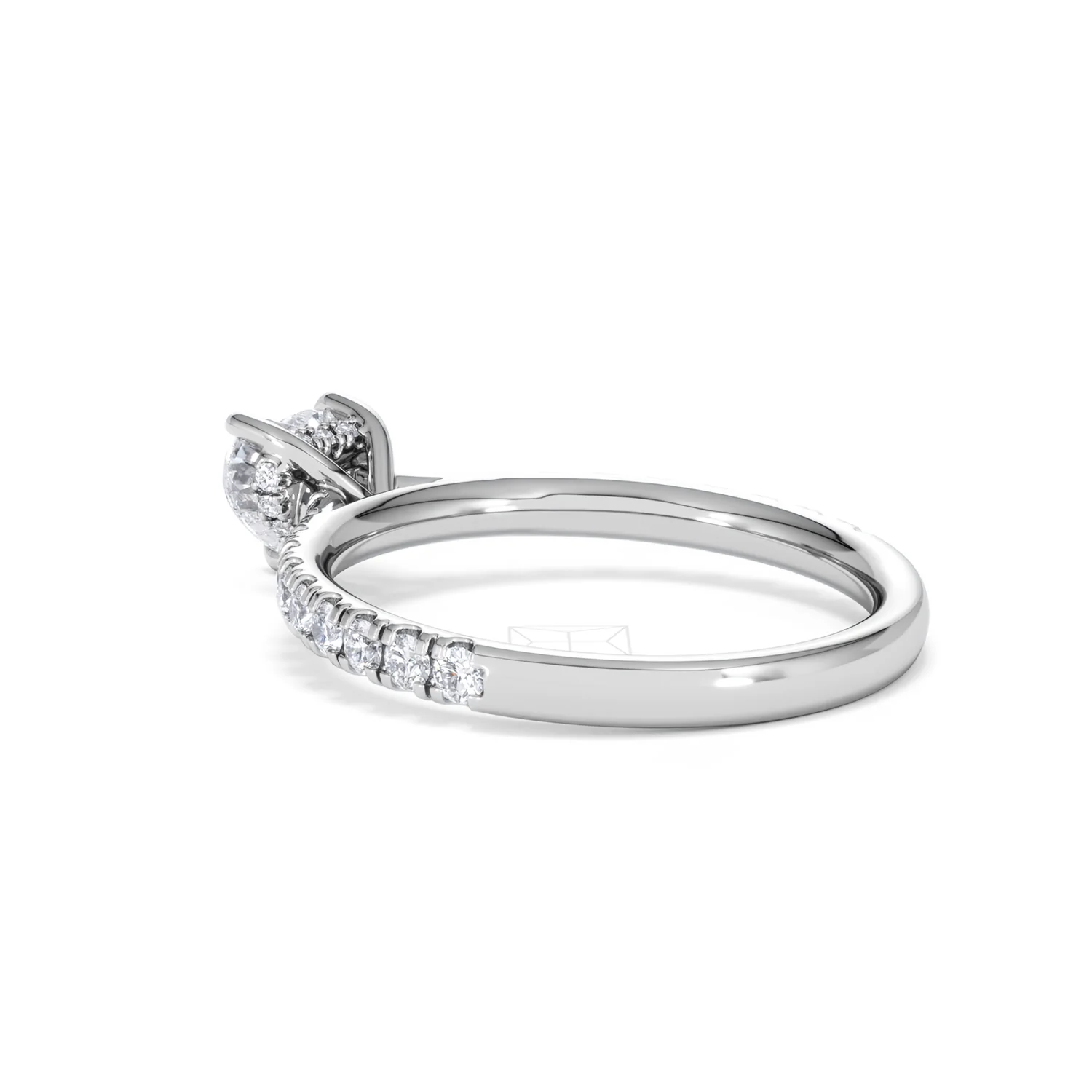 Amora Heart 0.97ct Hidden Halo Lab Diamond Engagement Ring With Side Stones Set in 18K White Gold - Image 58