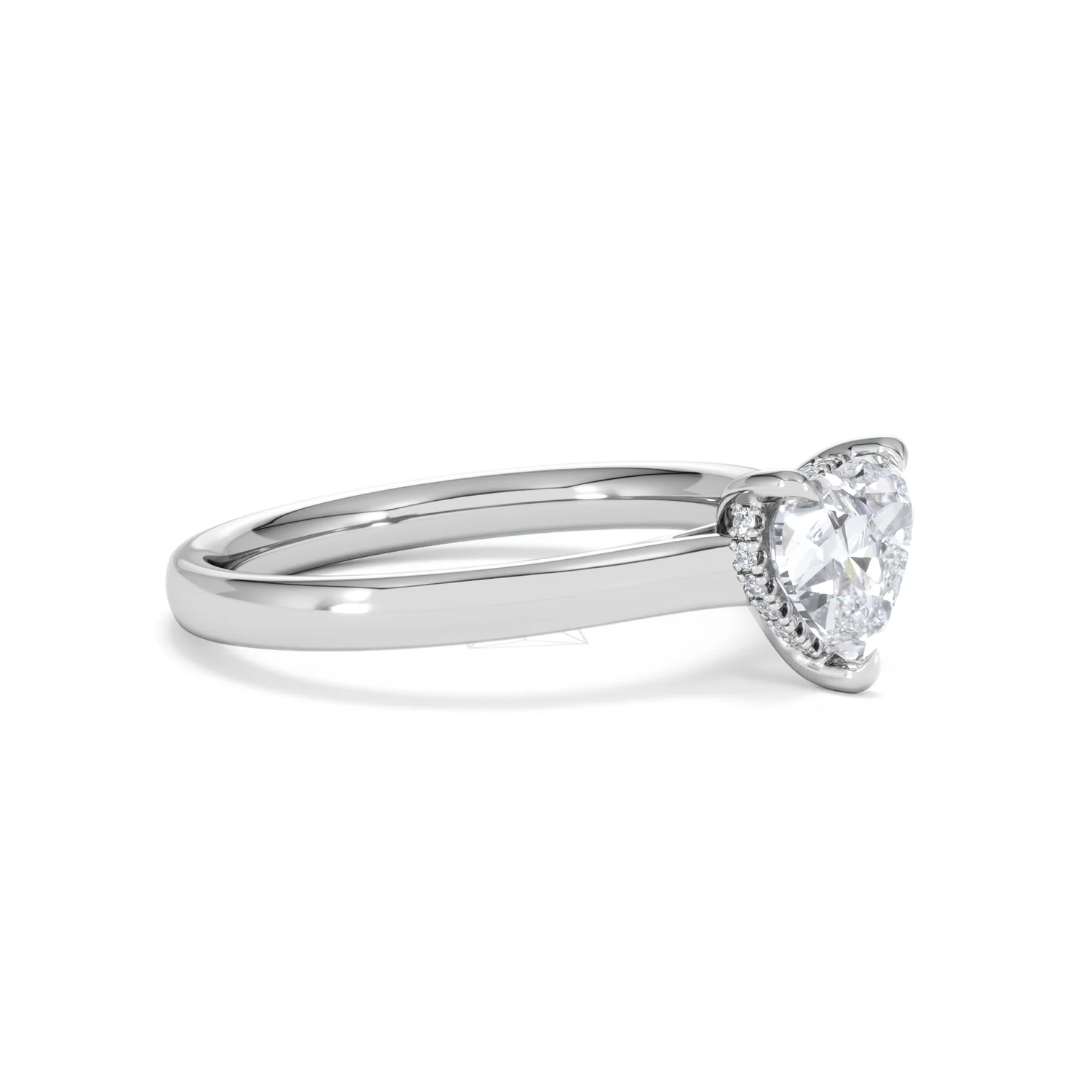 Amora Heart 1.00ct Hidden Halo Lab Diamond Engagement Ring F/VS Set in 18K White Gold - Image 20