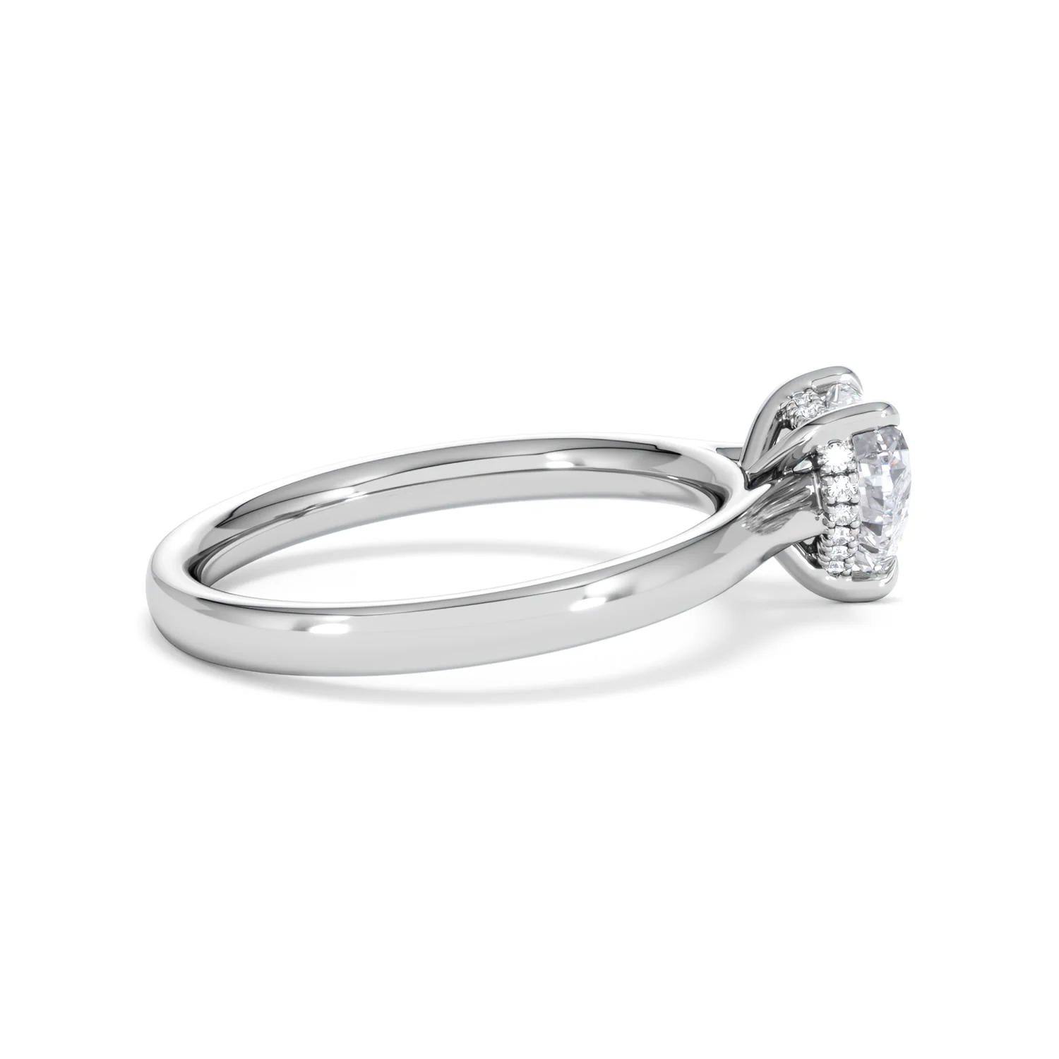 Amora Heart 1.00ct Hidden Halo Lab Diamond Engagement Ring F/VS Set in 18K White Gold - Image 30