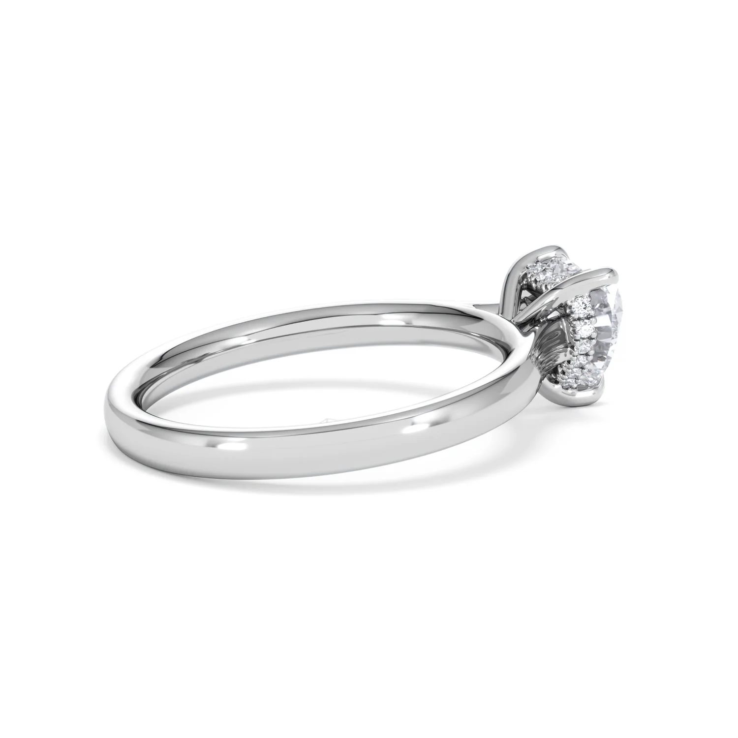 Amora Heart 1.00ct Hidden Halo Lab Diamond Engagement Ring F/VS Set in 18K White Gold - Image 33