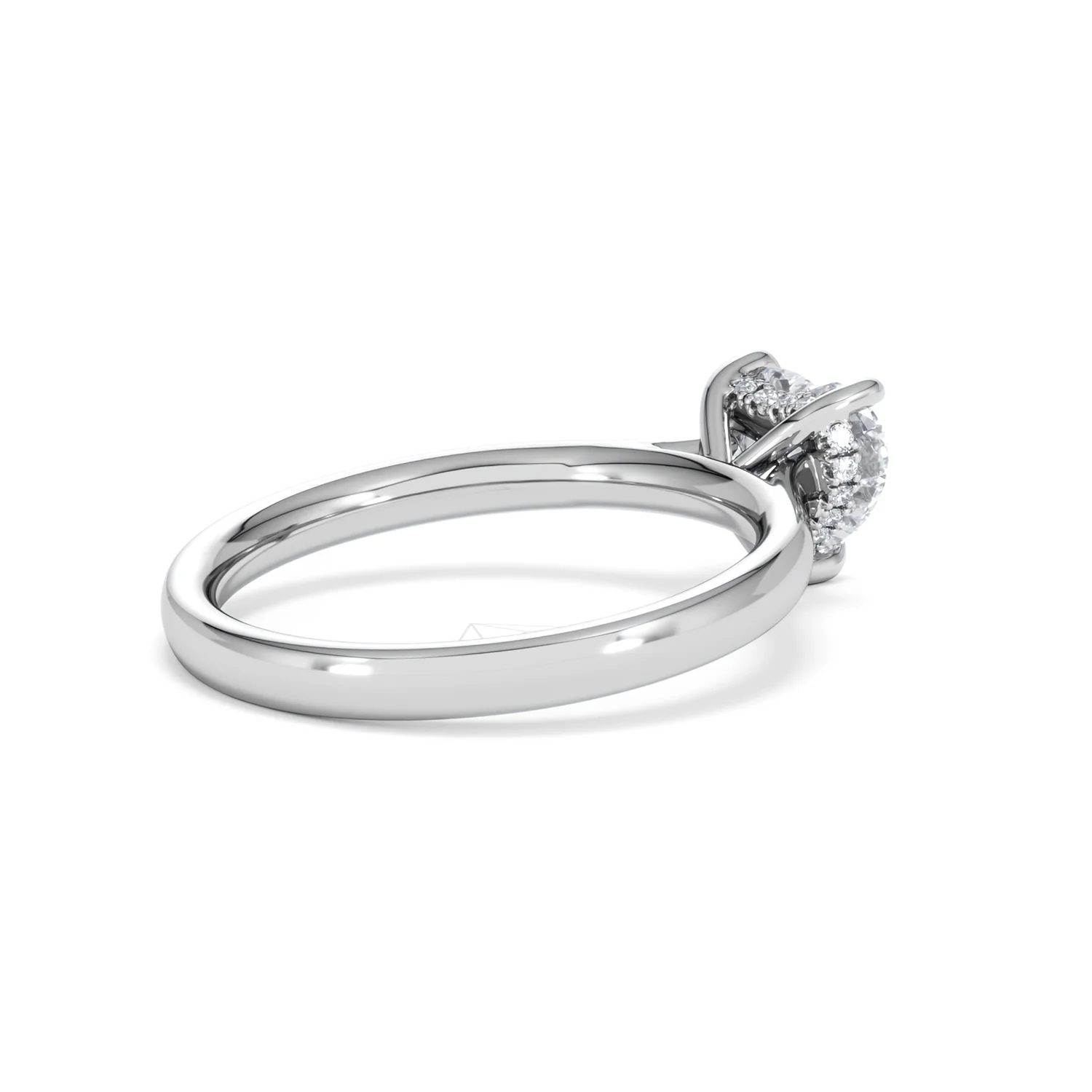 Amora Heart 1.00ct Hidden Halo Lab Diamond Engagement Ring F/VS Set in 18K White Gold - Image 36