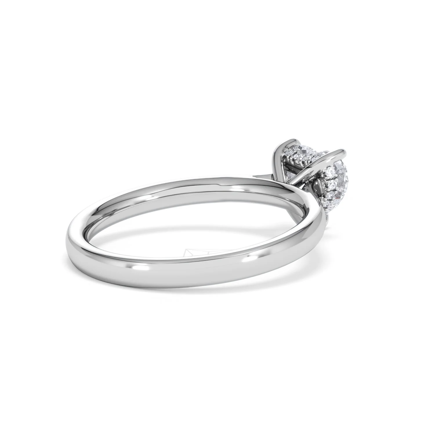 Amora Heart 1.00ct Hidden Halo Lab Diamond Engagement Ring F/VS Set in 18K White Gold - Image 37