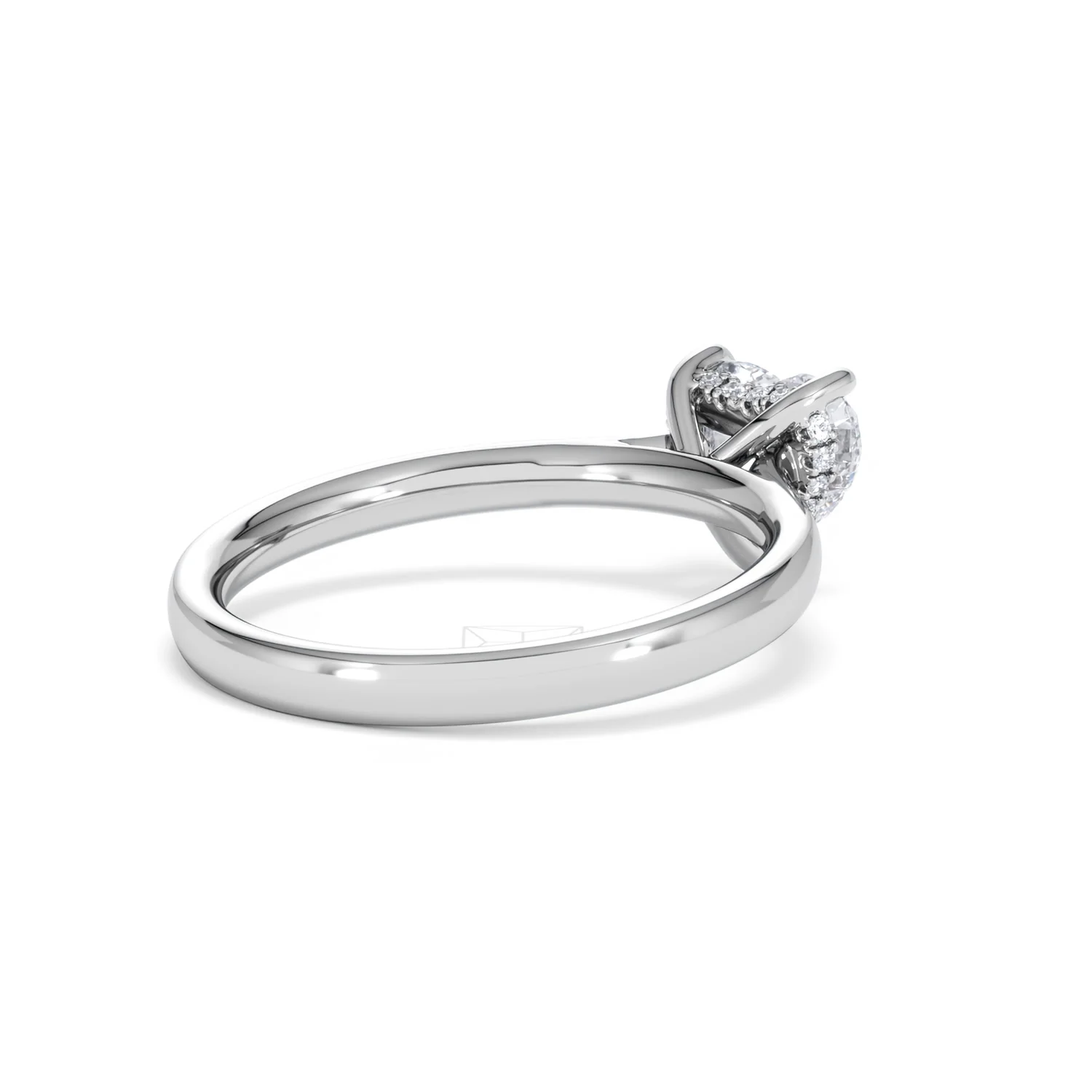 Amora Heart 1.00ct Hidden Halo Lab Diamond Engagement Ring F/VS Set in 18K White Gold - Image 38