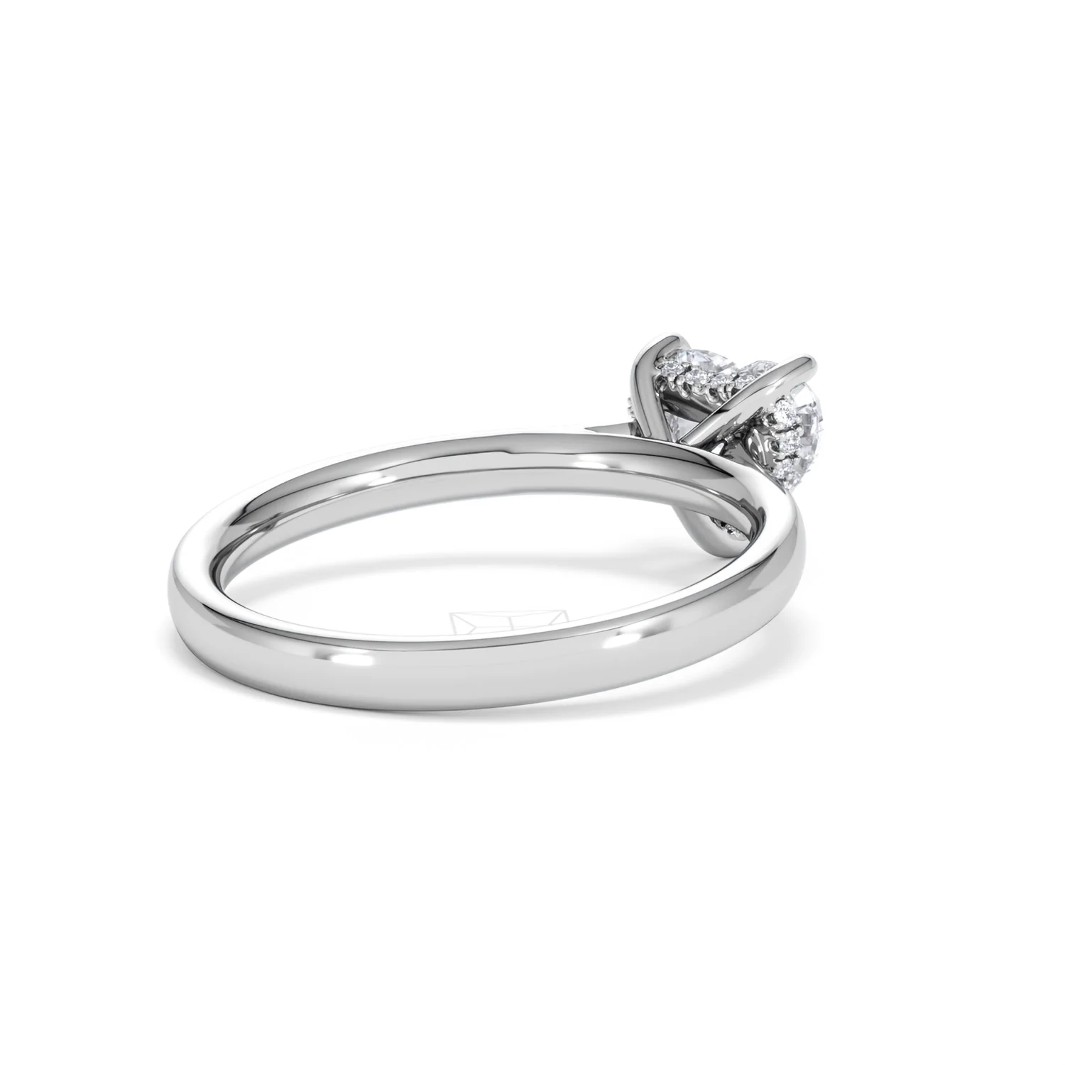 Amora Heart 1.00ct Hidden Halo Lab Diamond Engagement Ring F/VS Set in 18K White Gold - Image 39